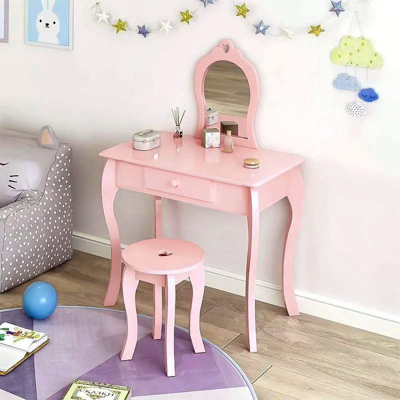 Vaikiškas kosmetinis staliukas su veidrodžiu Ecotoys, rožinis