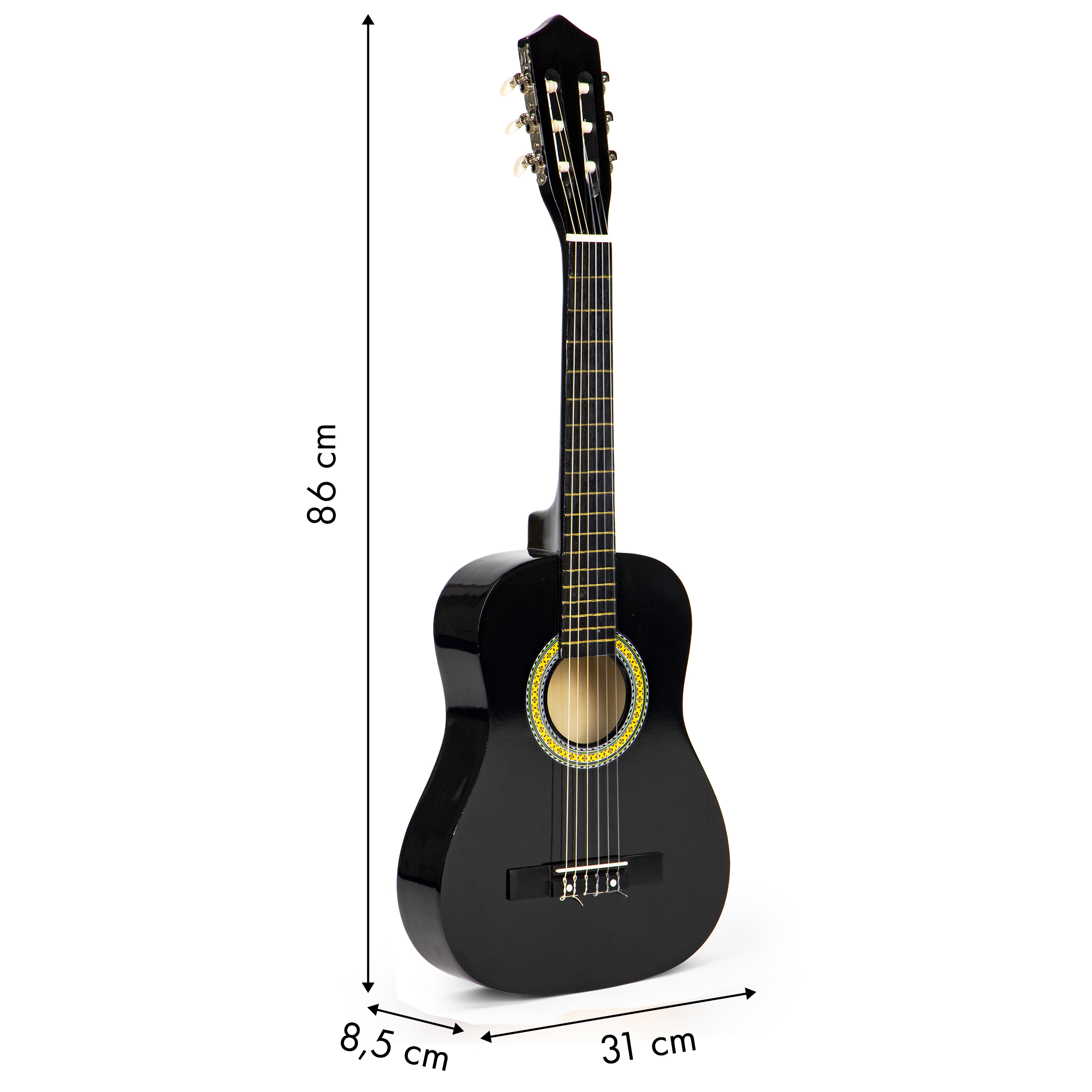 Vaikiška medinė gitara ecotoys, juoda