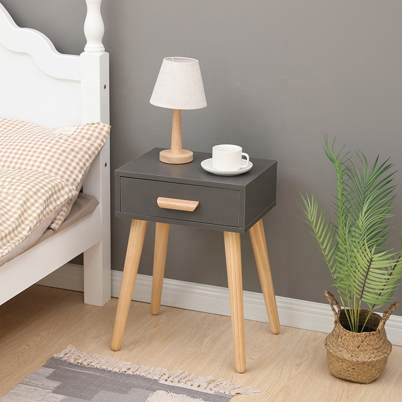 Spintelė prie lovos modernhome, pilka/ruda