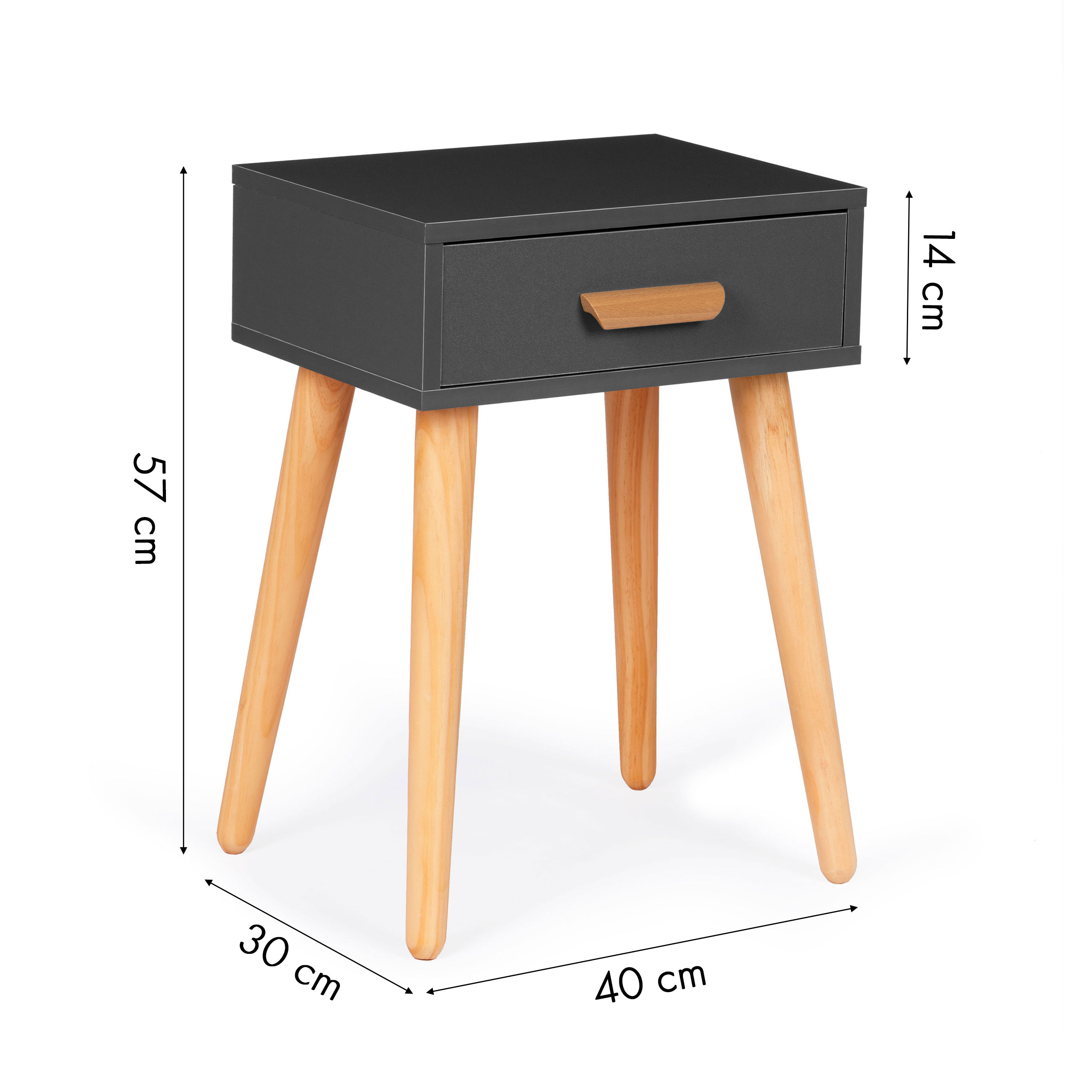 Spintelė prie lovos modernhome, pilka/ruda