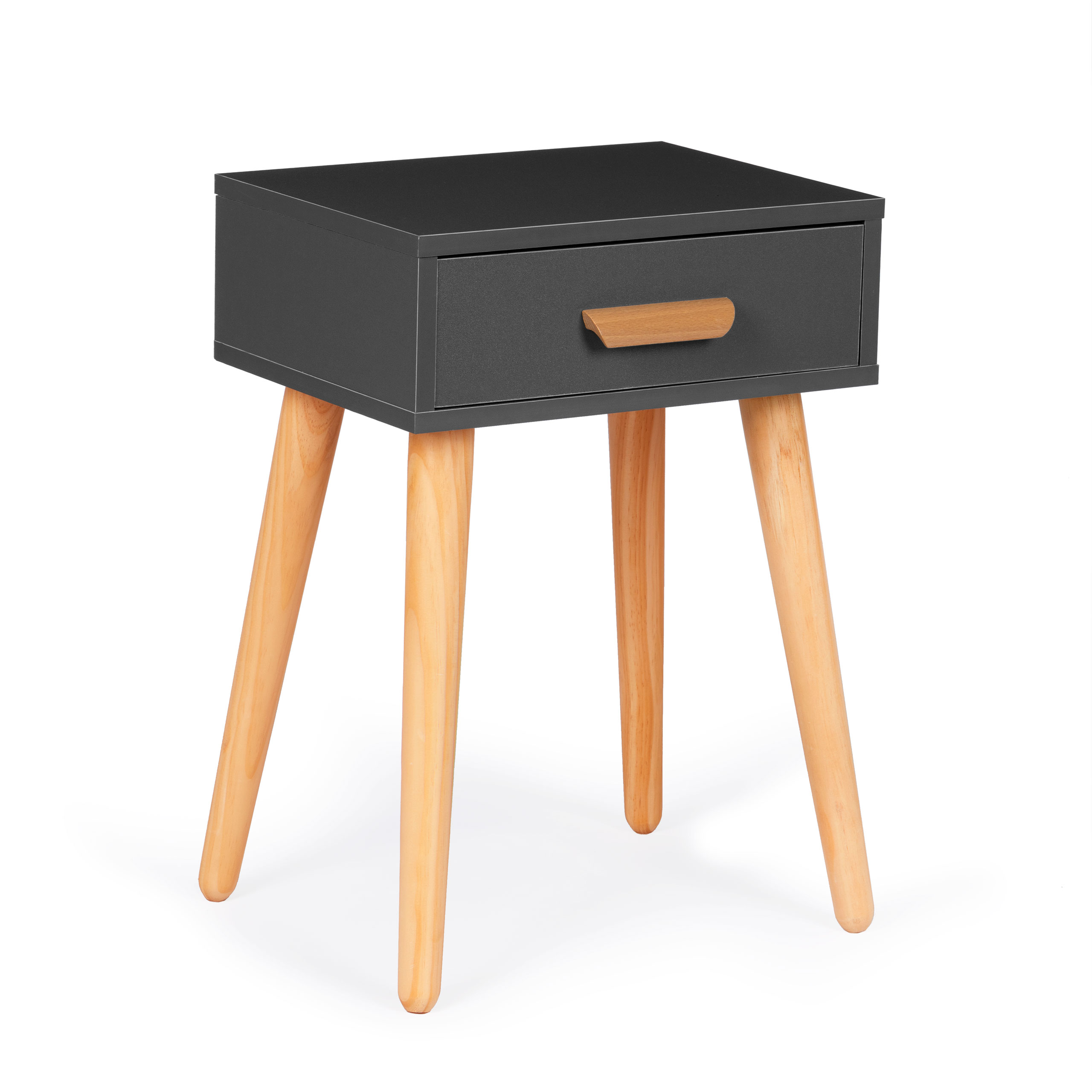 Spintelė prie lovos modernhome, pilka/ruda