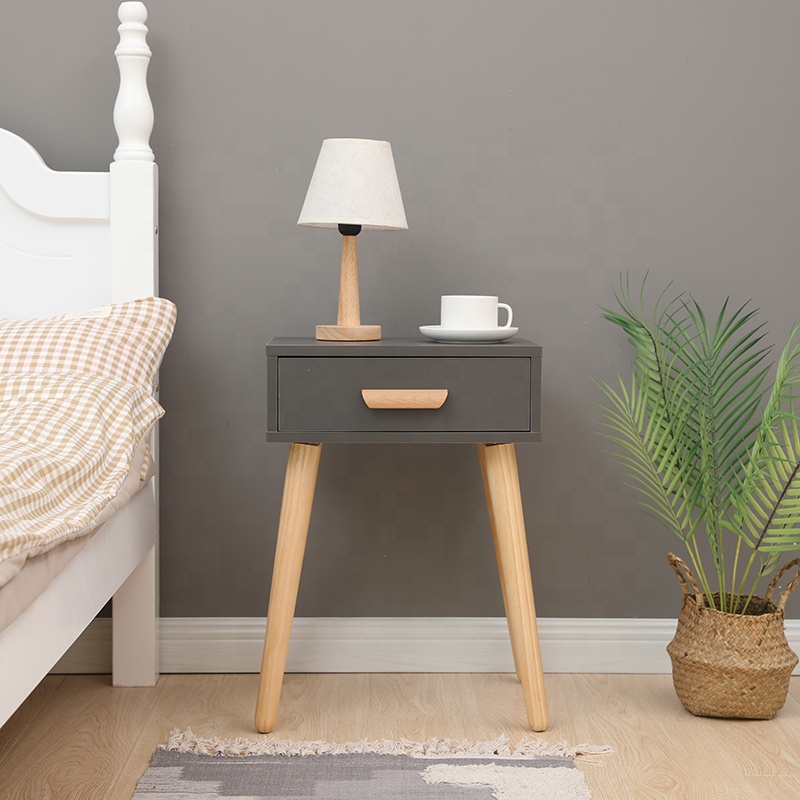 Spintelė prie lovos modernhome, pilka/ruda