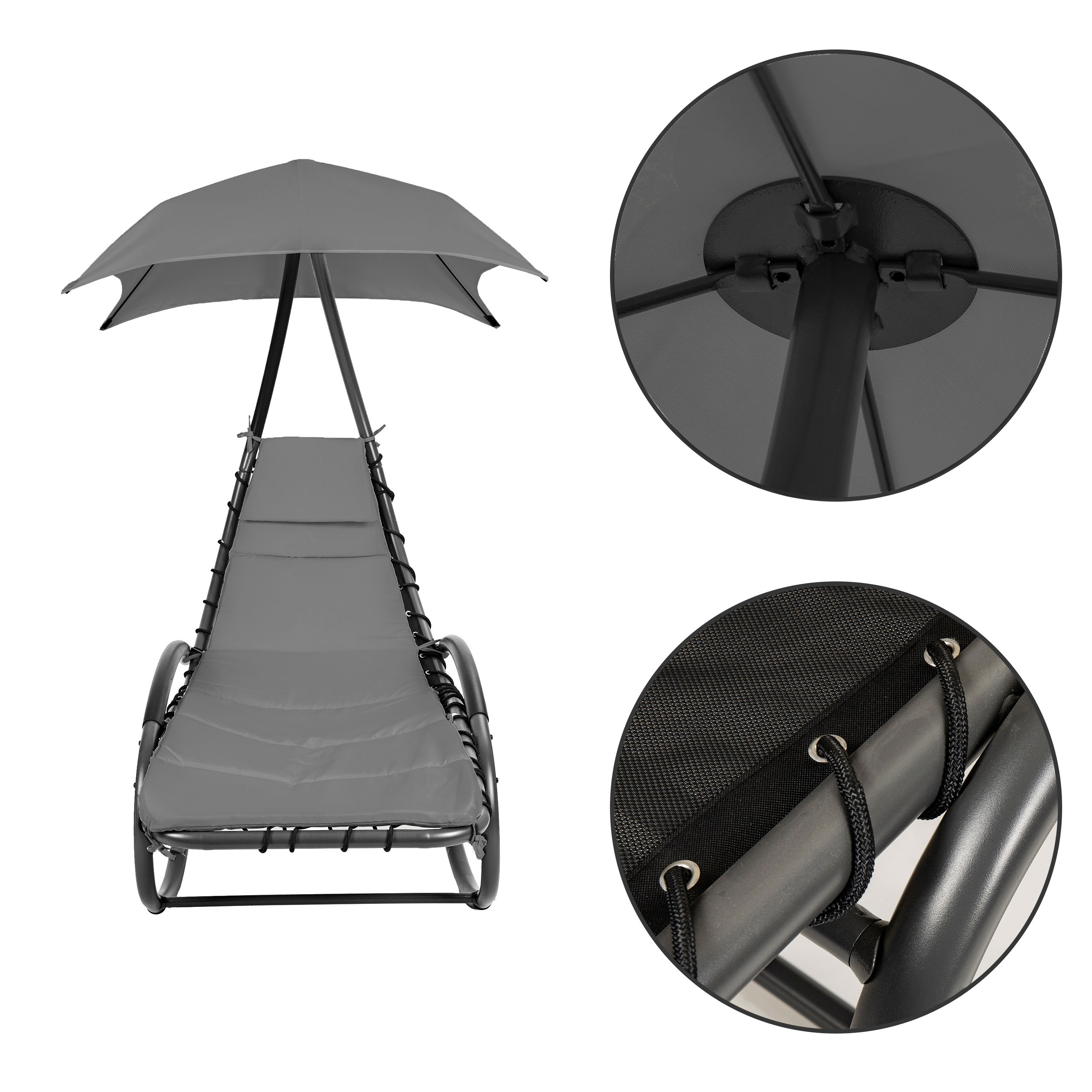 Pakabinamas supamas hamakas ModernHome PH158A, pilkas