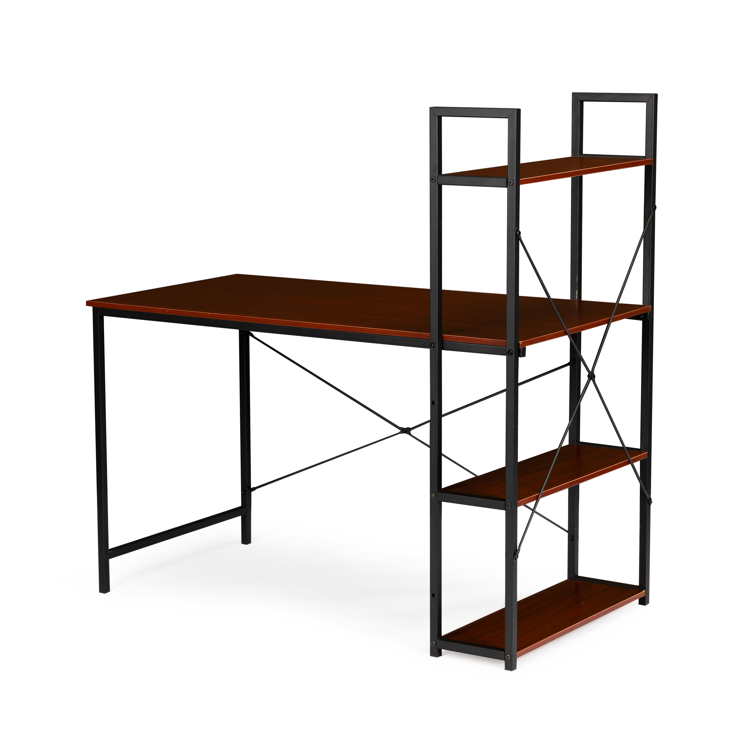 Rašomasis stalas modern home, 120x64 cm, rudas/juodas