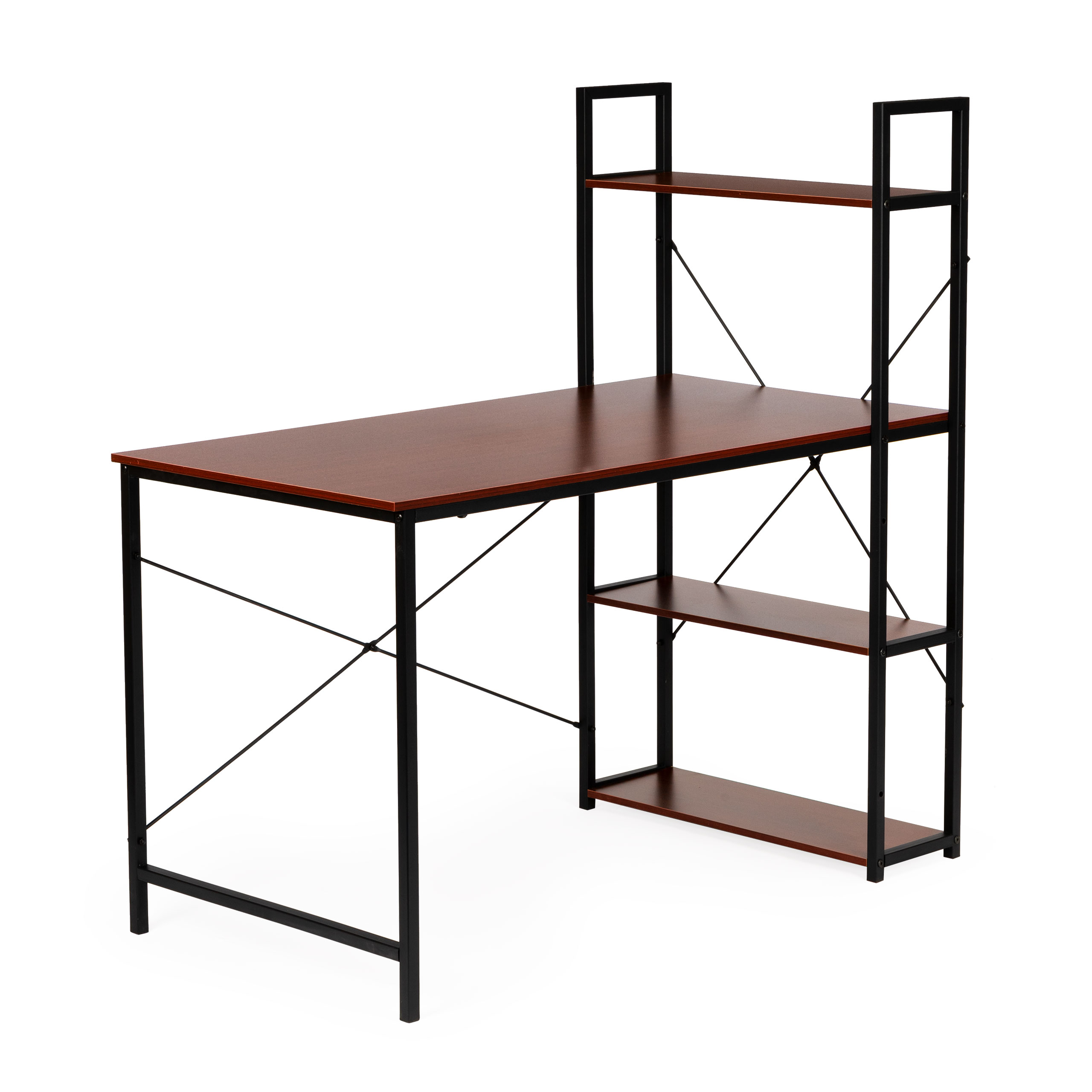 Rašomasis stalas modern home, 120x64 cm, rudas/juodas
