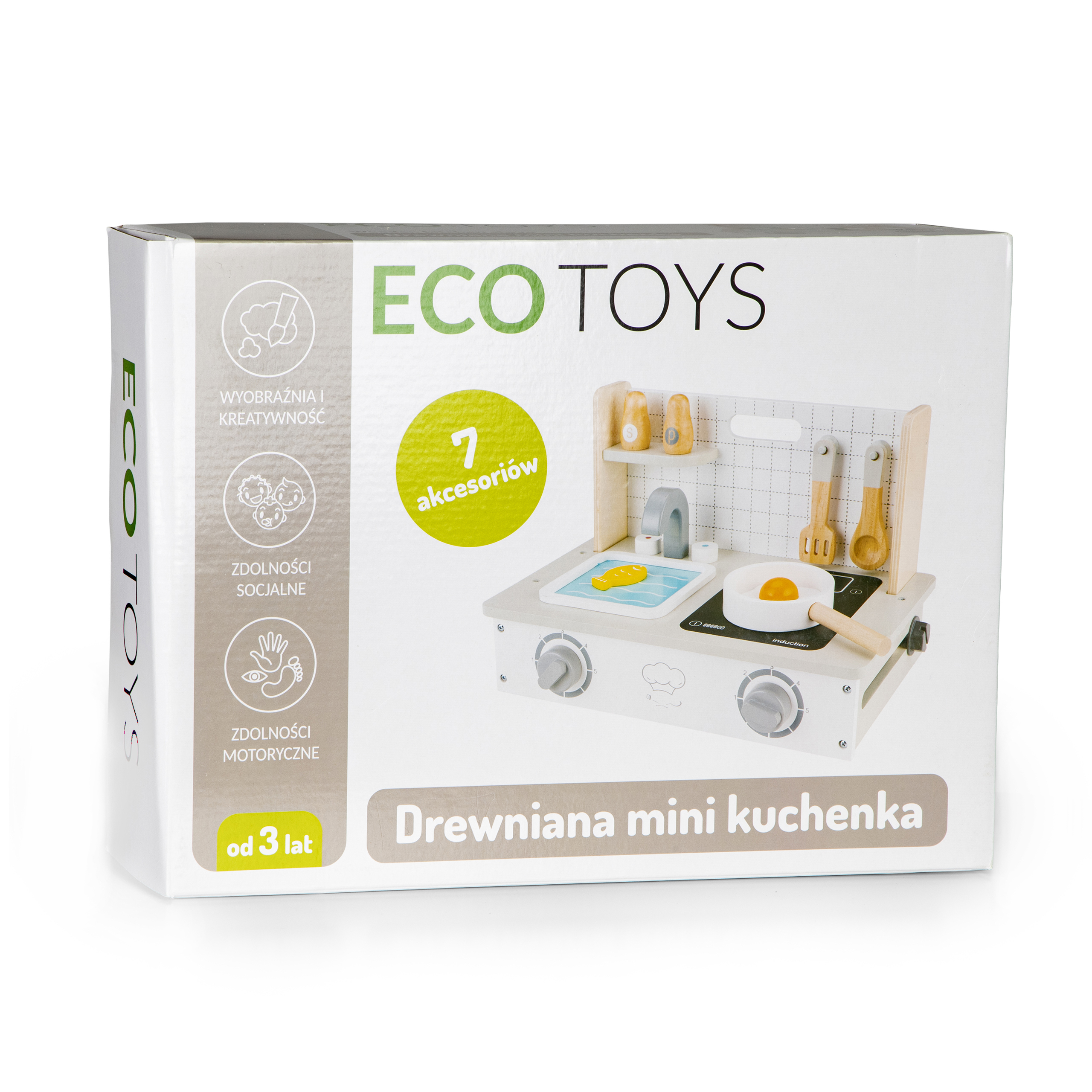 Medinė virtuvė su mini virtuvės reikmenimis