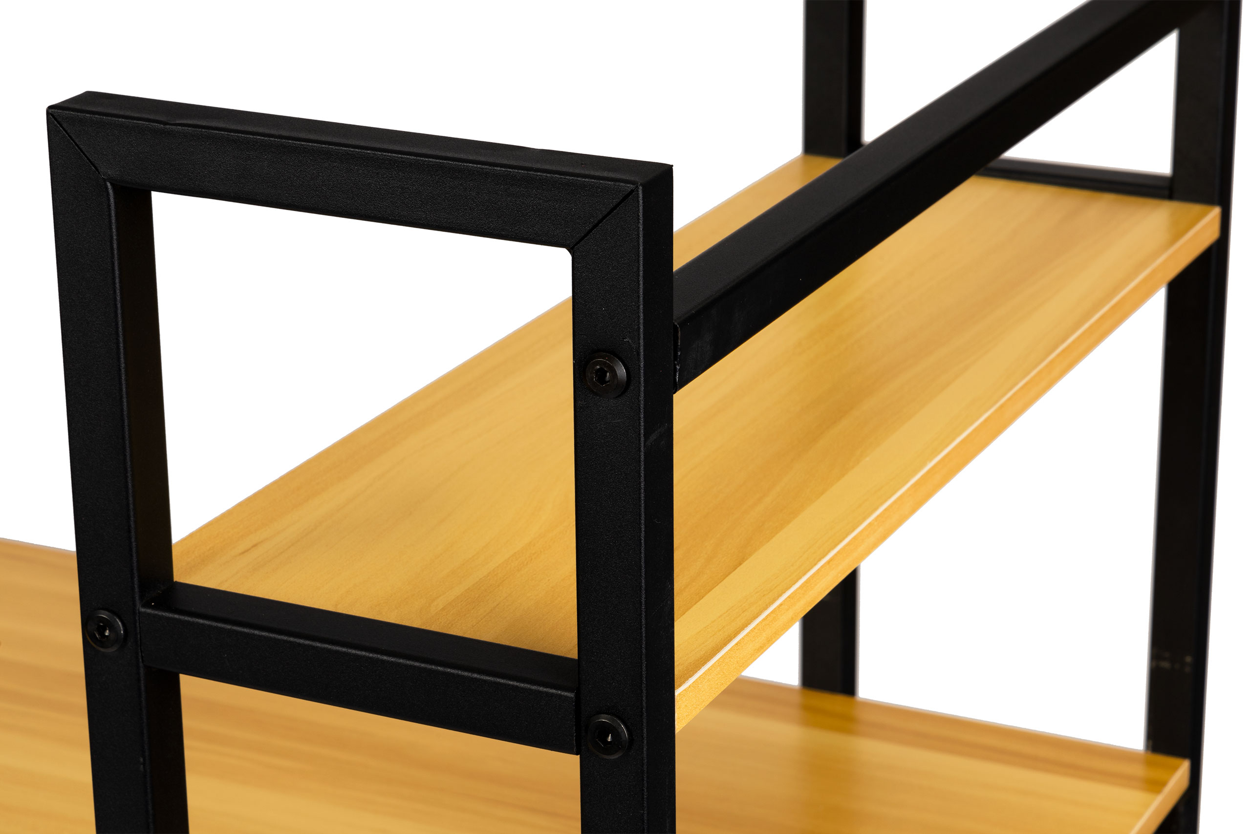 Darbo stalas su lentynomis light oak