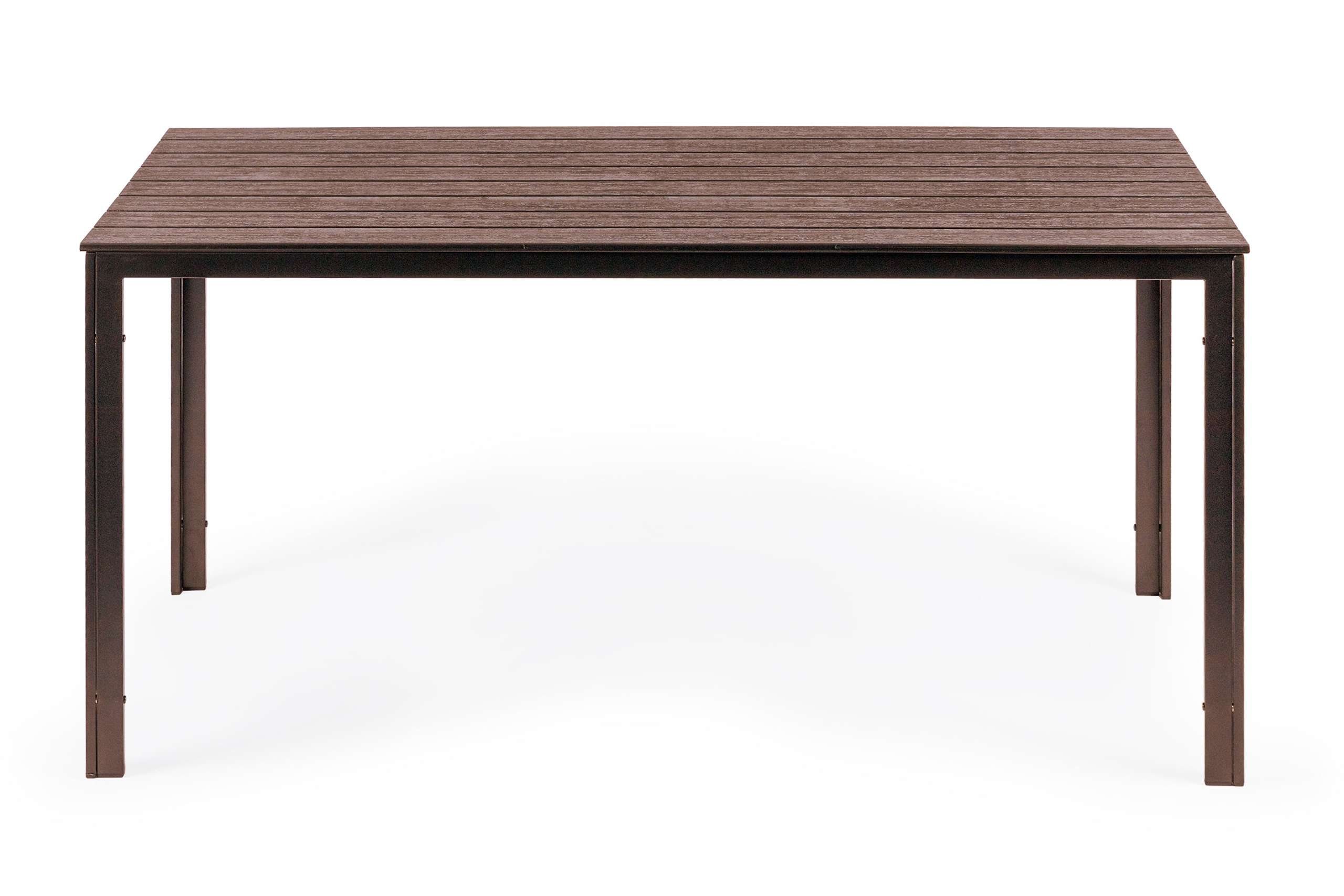 6 vietų sodo stalas 156x78 cm iš polywood medžiagos rudas