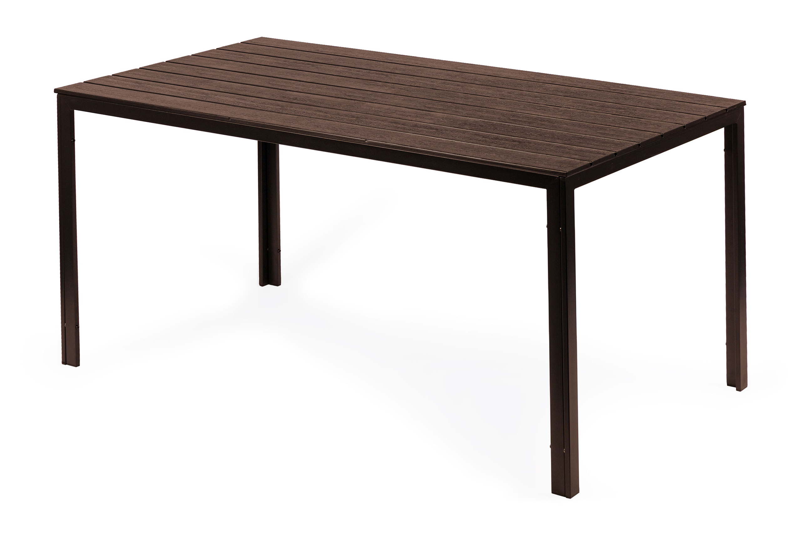 6 vietų sodo stalas 156x78 cm iš polywood medžiagos rudas