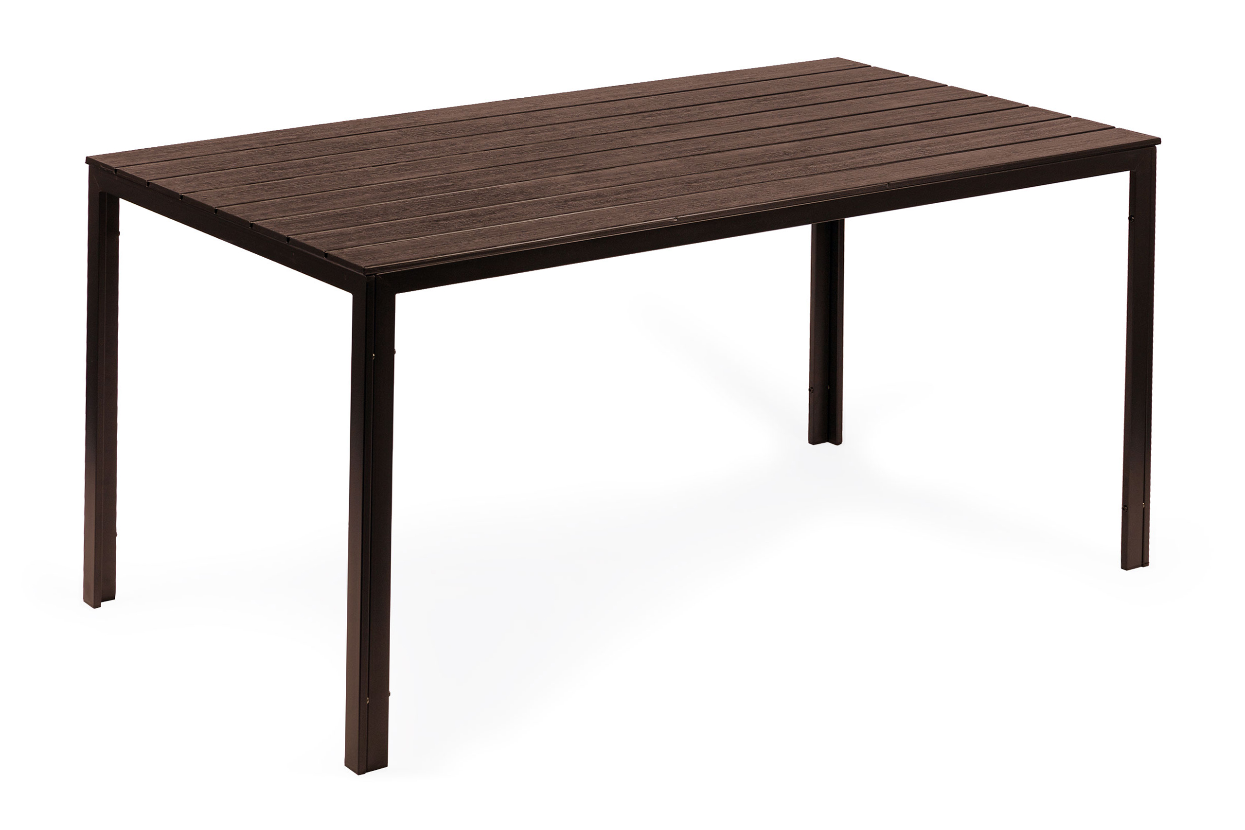 6 vietų sodo stalas 156x78 cm iš polywood medžiagos rudas