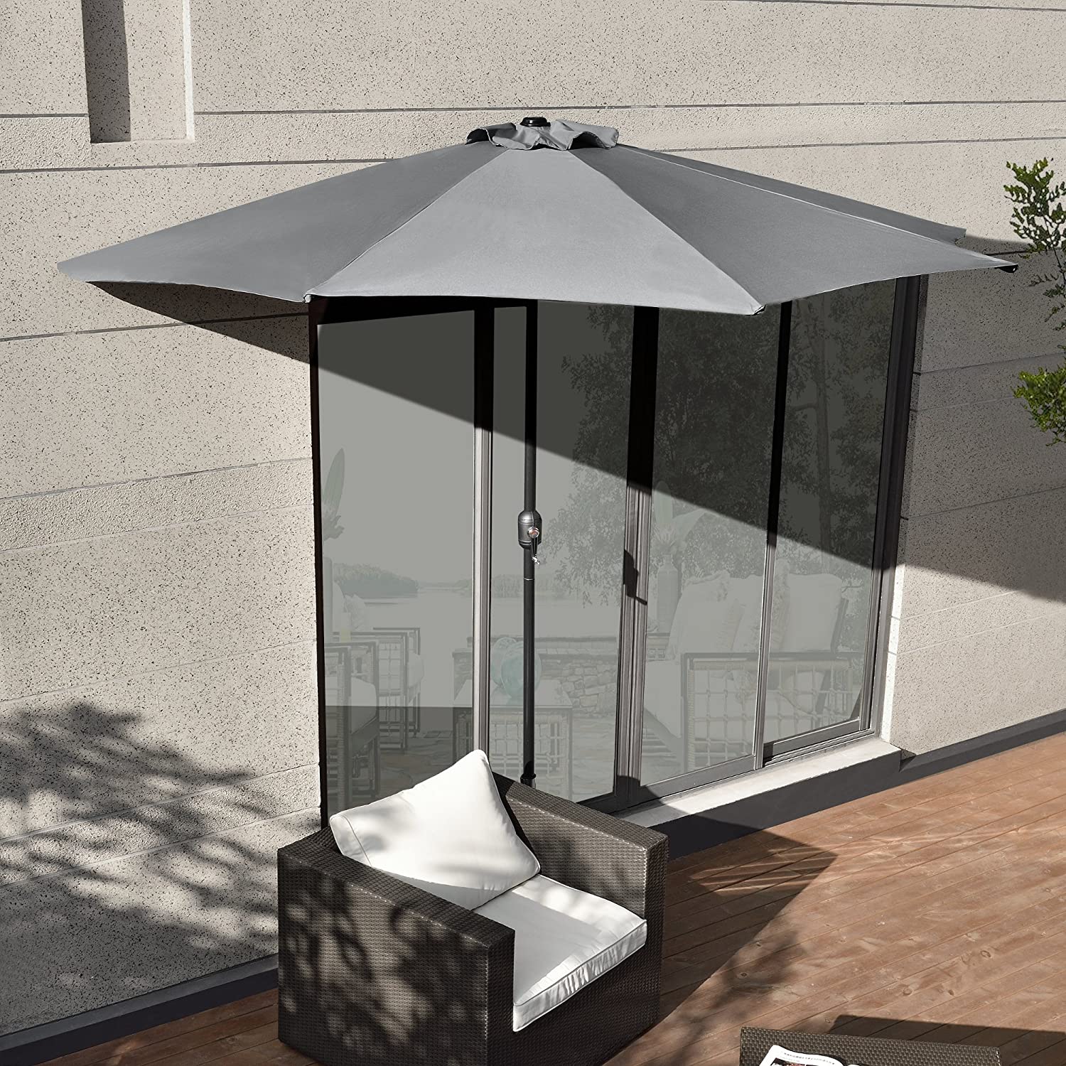 Pusinis skėtis 2.7 m gray