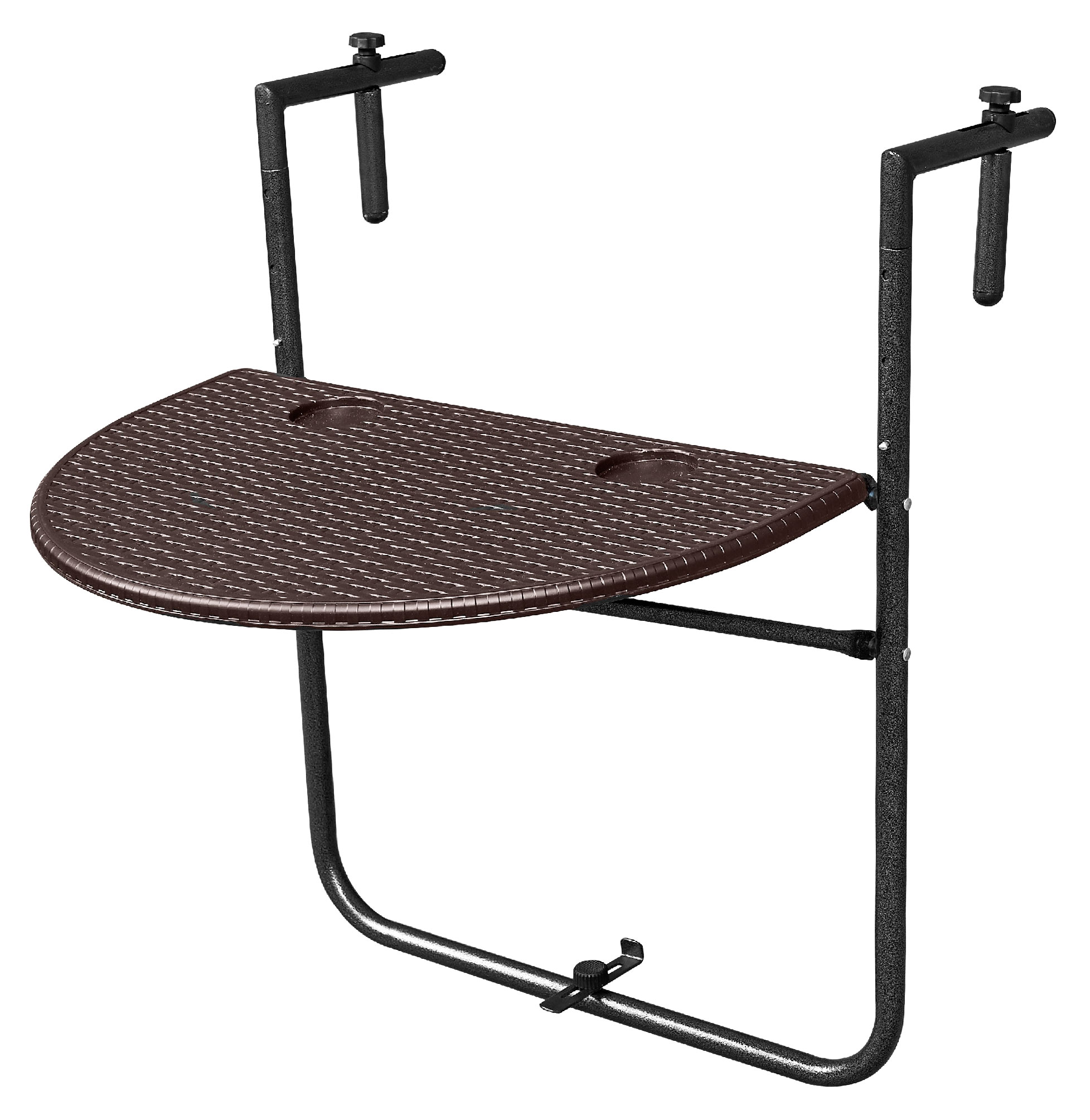 Sulankstomas, pakabinamas balkono stalas modernhome, 60x64x83 cm, rudas