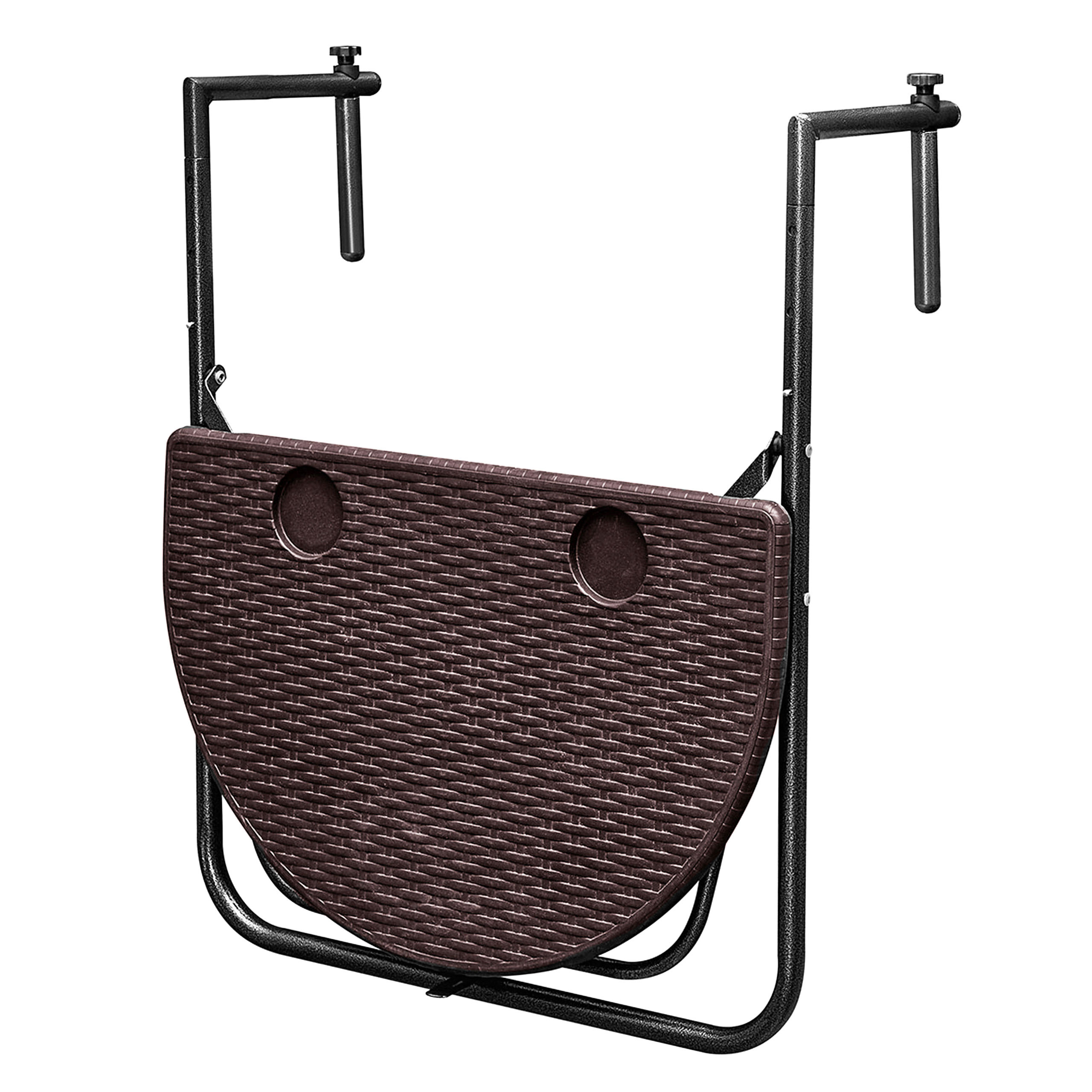 Sulankstomas, pakabinamas balkono stalas modernhome, 60x64x83 cm, rudas