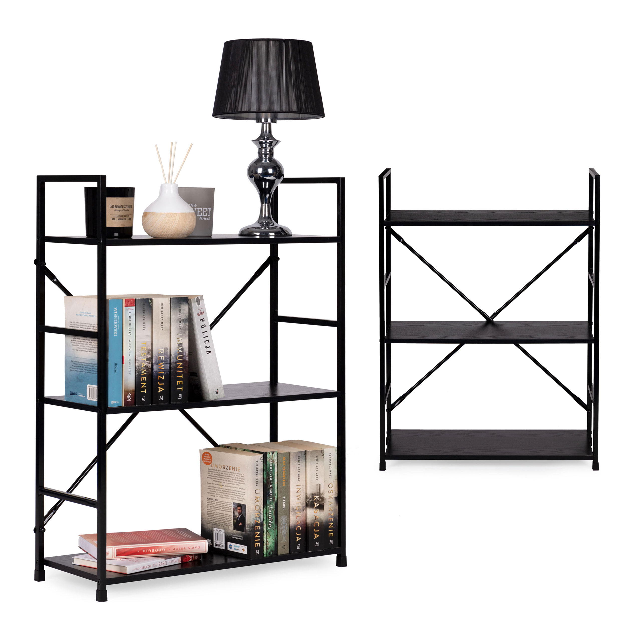 Medinė lentyna loft, 3 aukštų