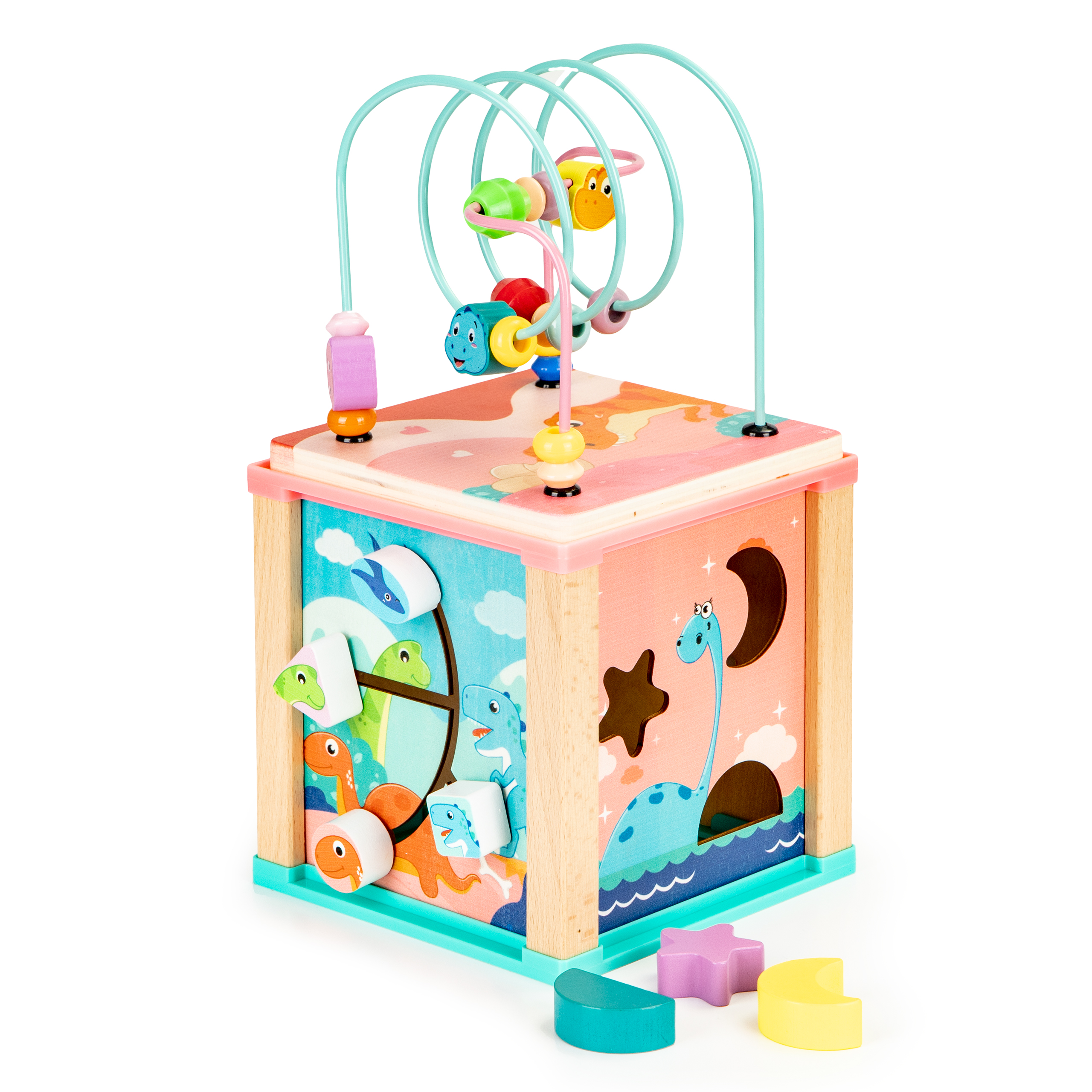 Medinis edukacinis kubas ecotoys dino