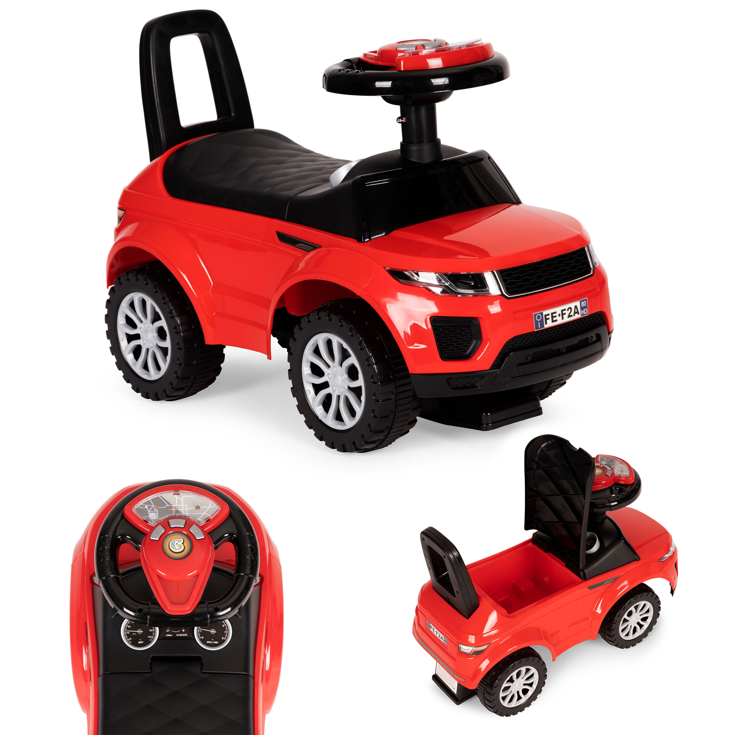 Paspiriamas automobilis range rover garsais, raudonas