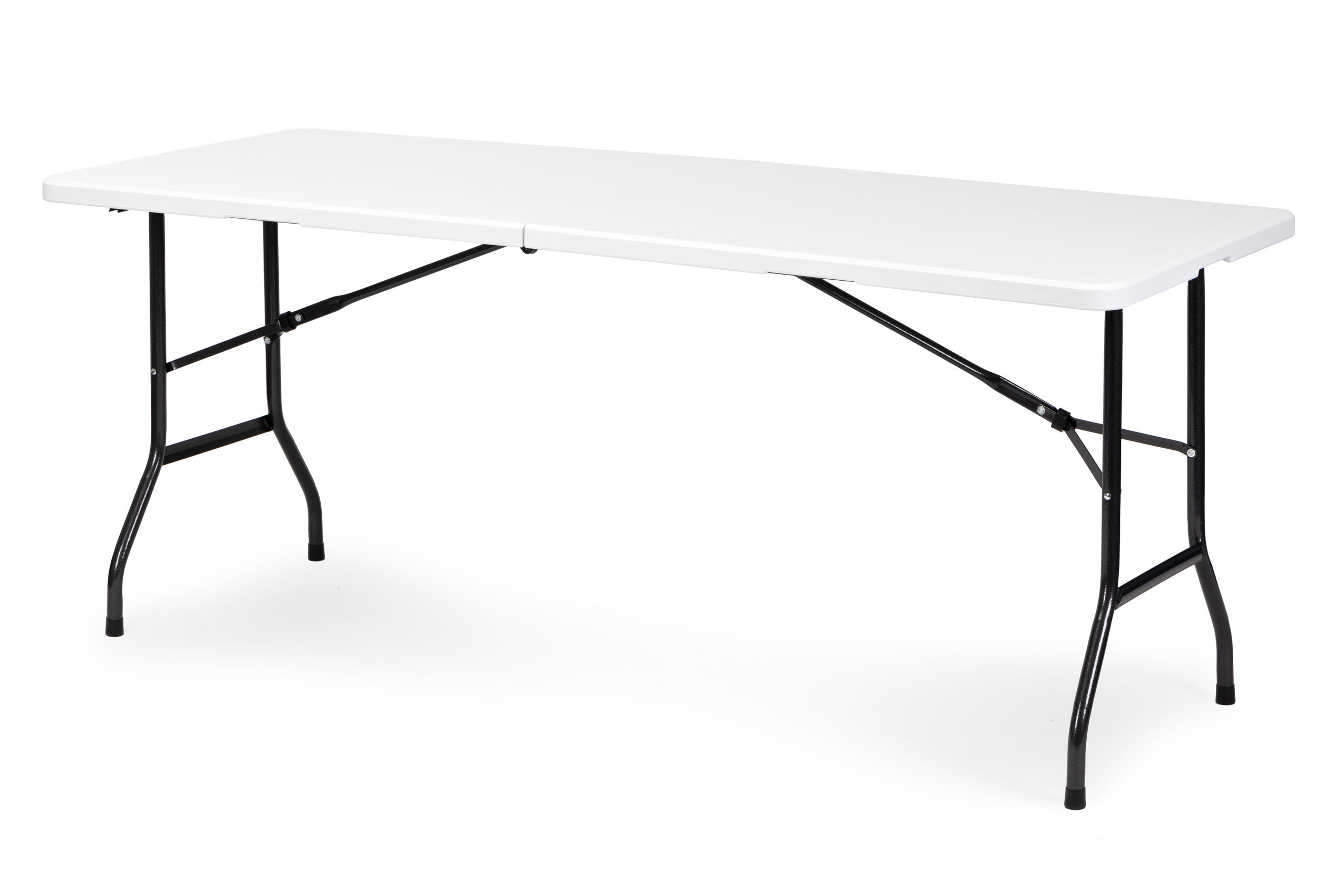 Stalas 180 cm sulankstomas į lagaminą baltas modernhome