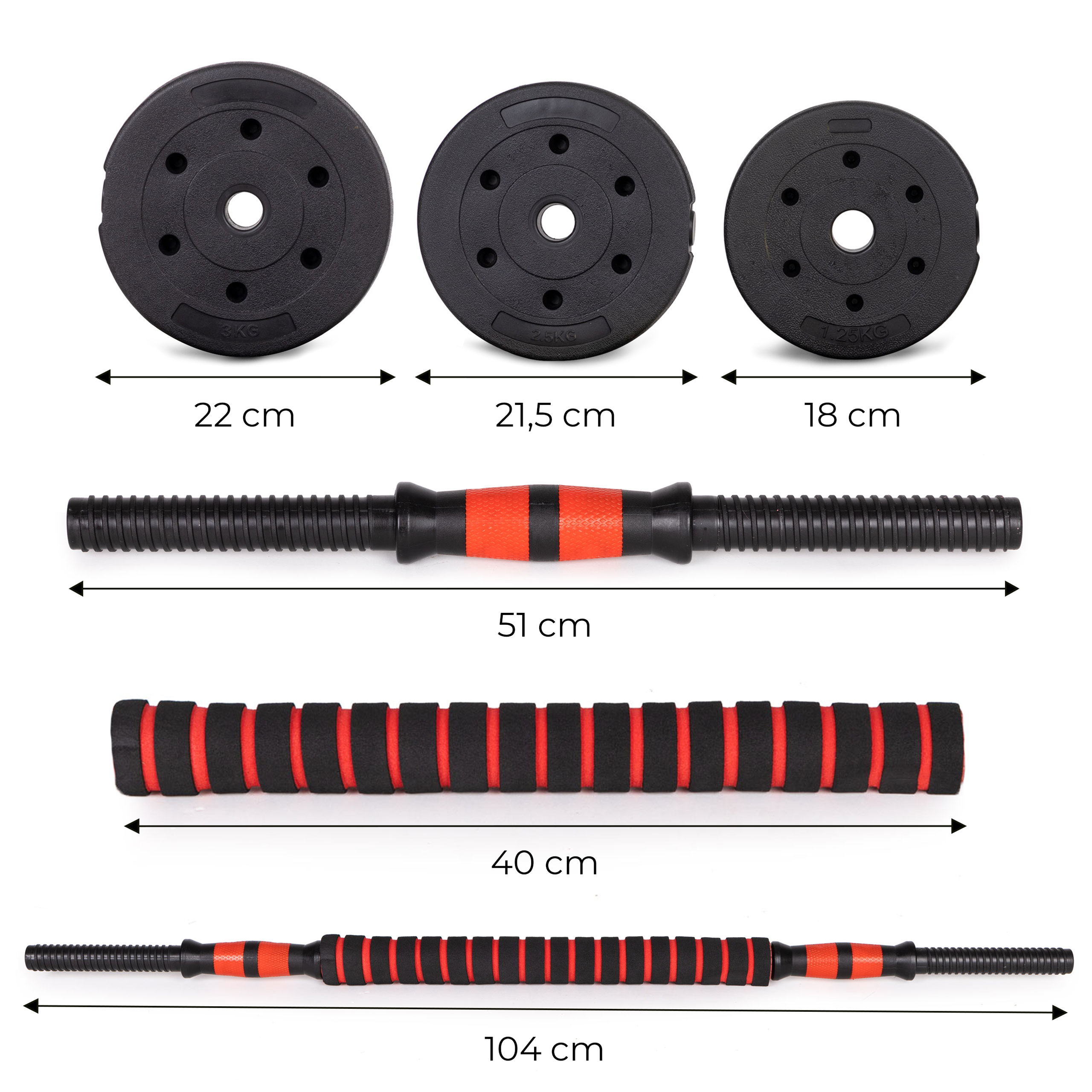 Štangos ir svorių rinkinys 40kg