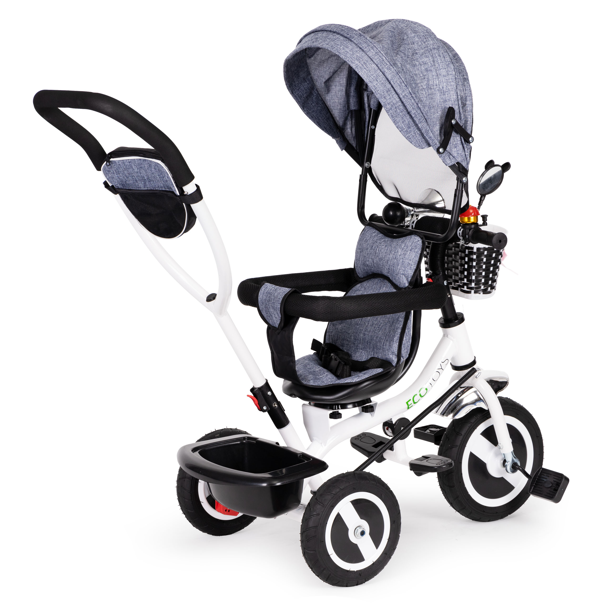 Rotacinis triratukas ecotoys, pilkas