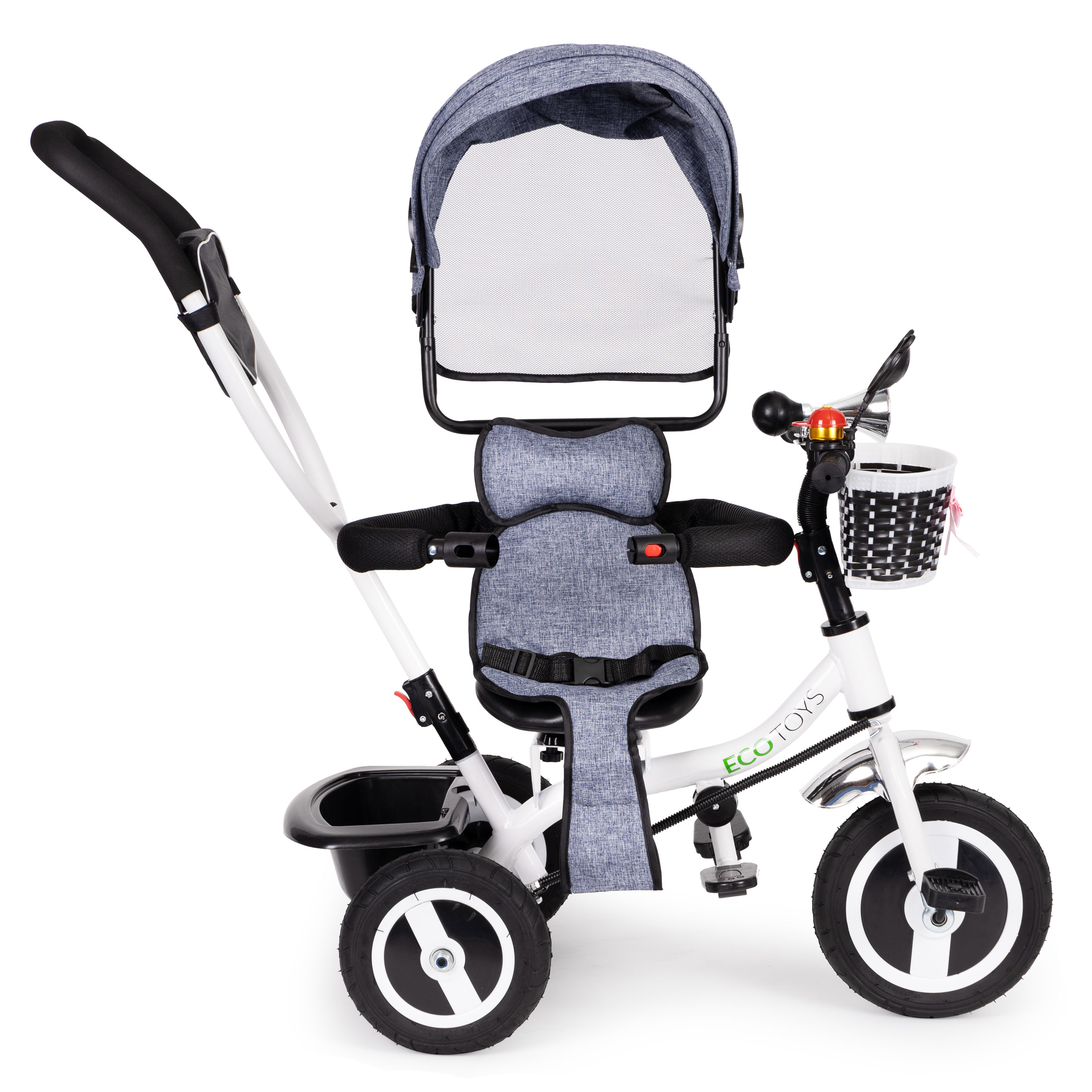 Rotacinis triratukas ecotoys, pilkas