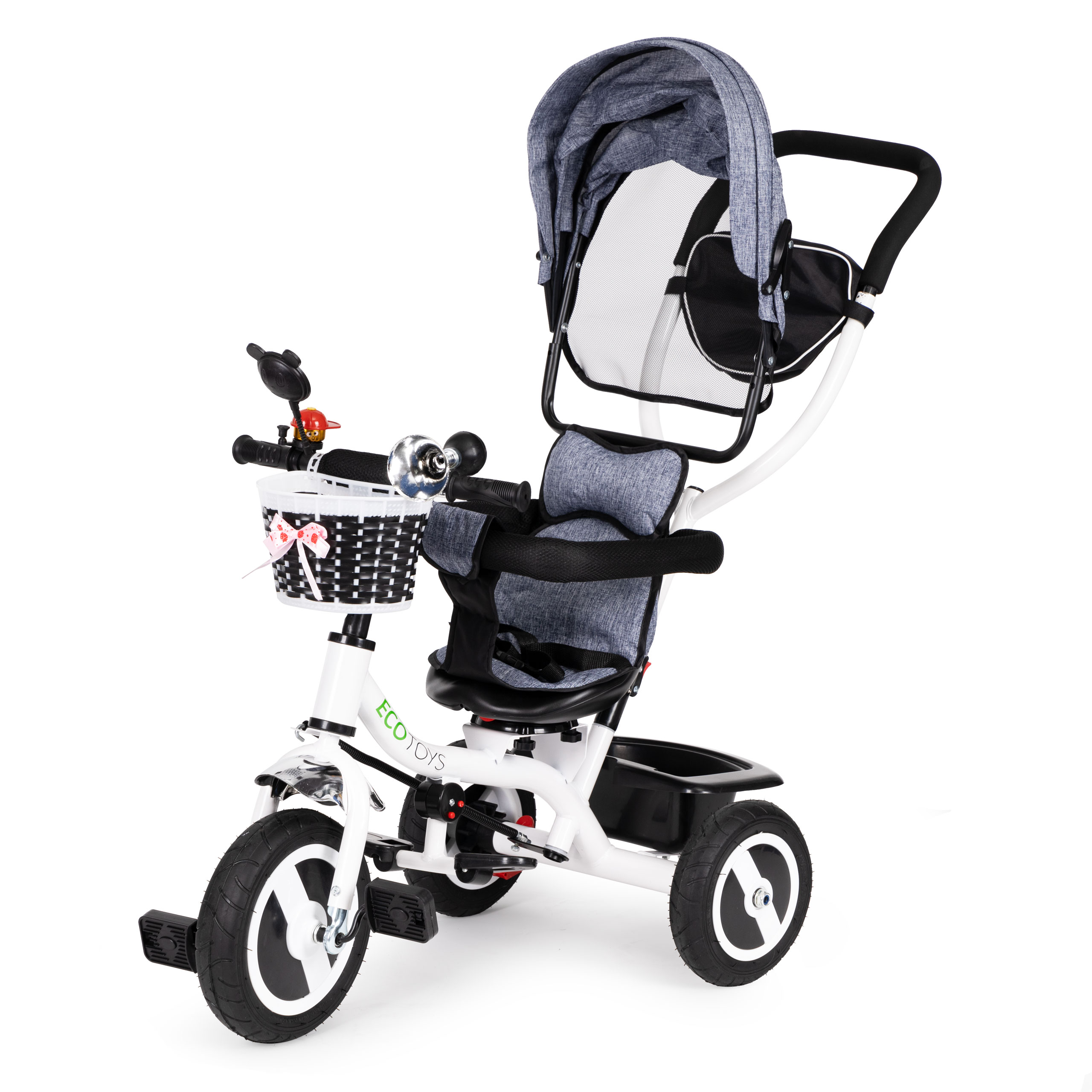 Rotacinis triratukas ecotoys, pilkas