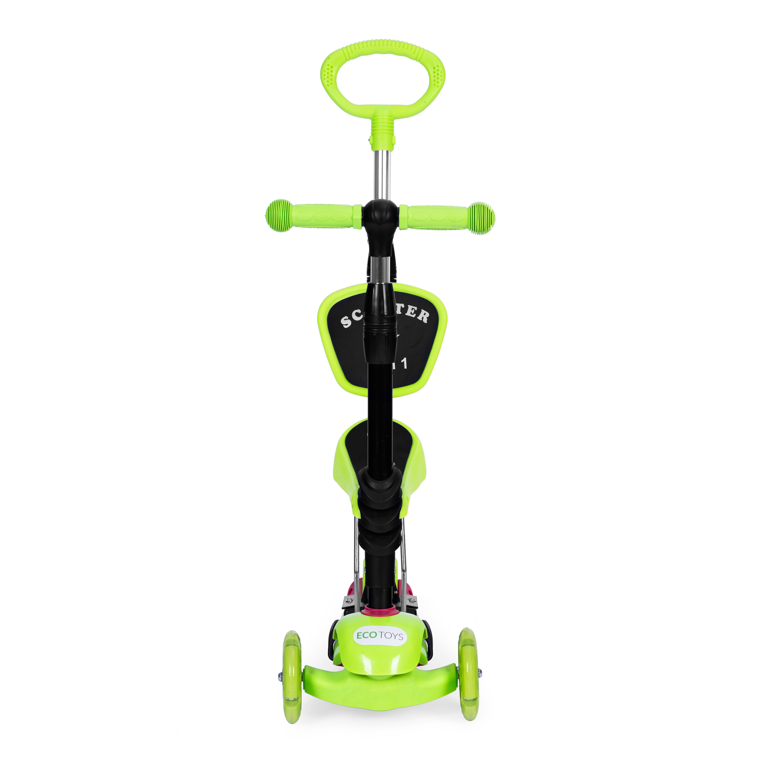 Triratis paspirtukas ecotoys 5in1, žalias