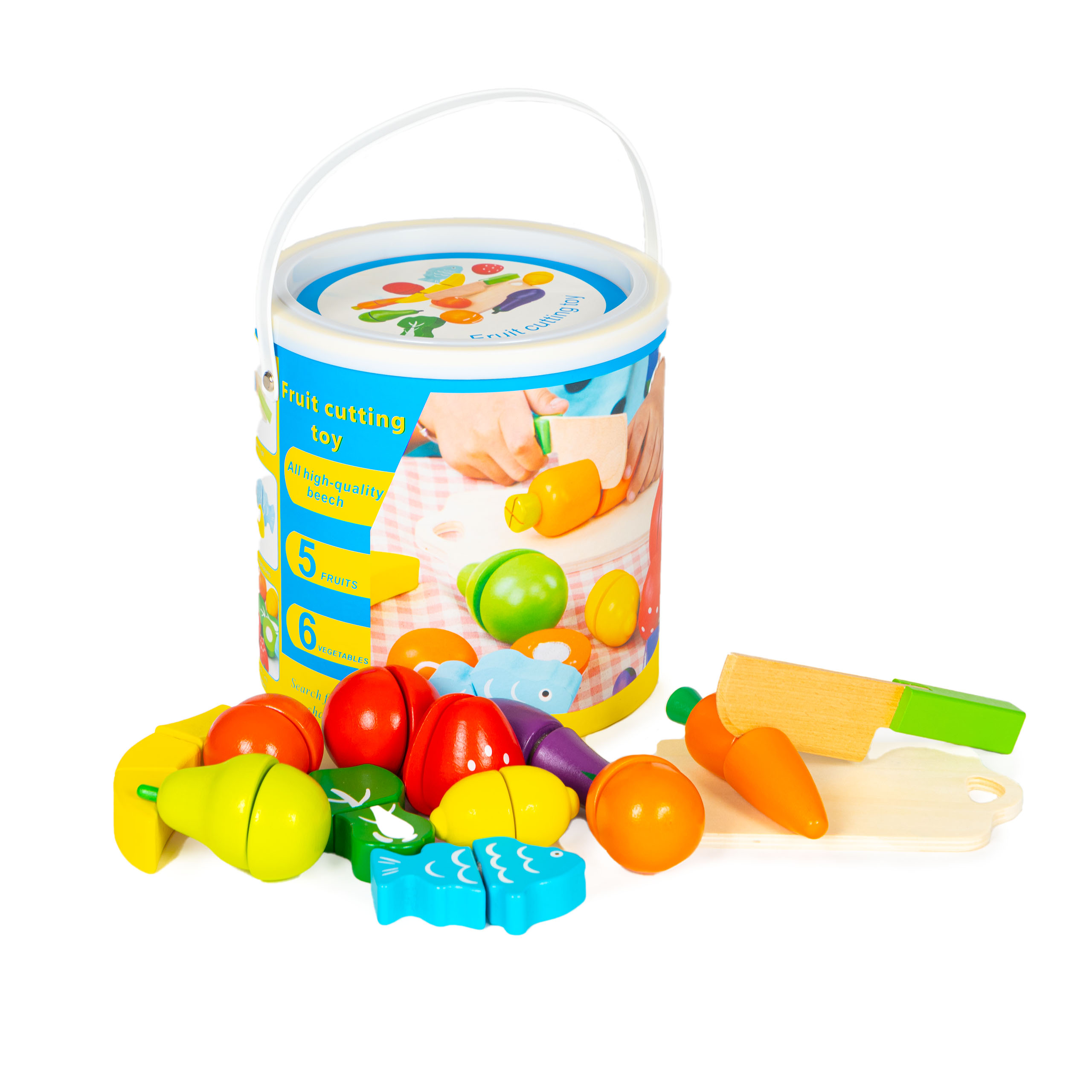 Medinės daržovės ir vaisiai pjaustymui Multistore HC517244, 13 elementų