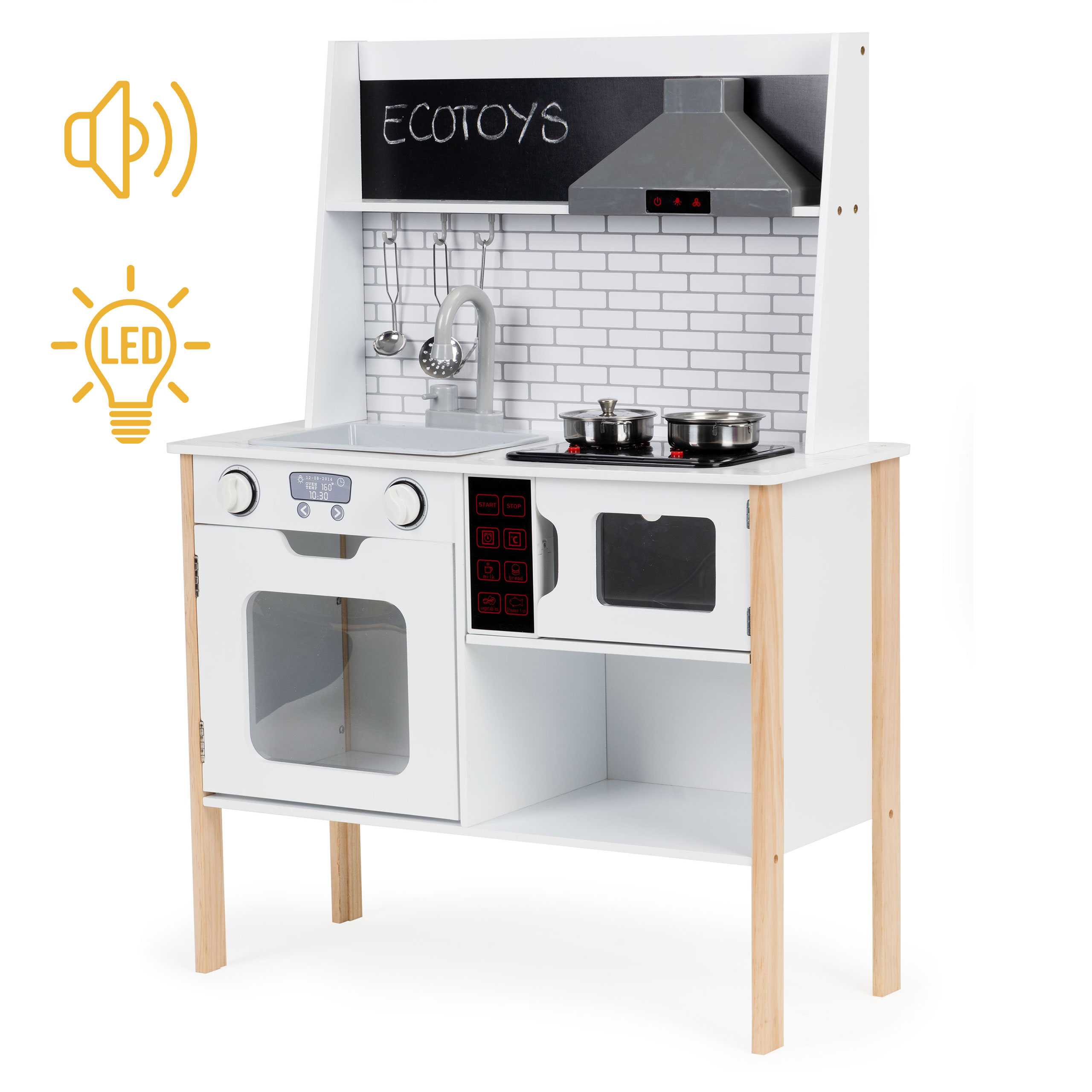 Medinė virtuvėlė su garsais Ecotoys, PLK537