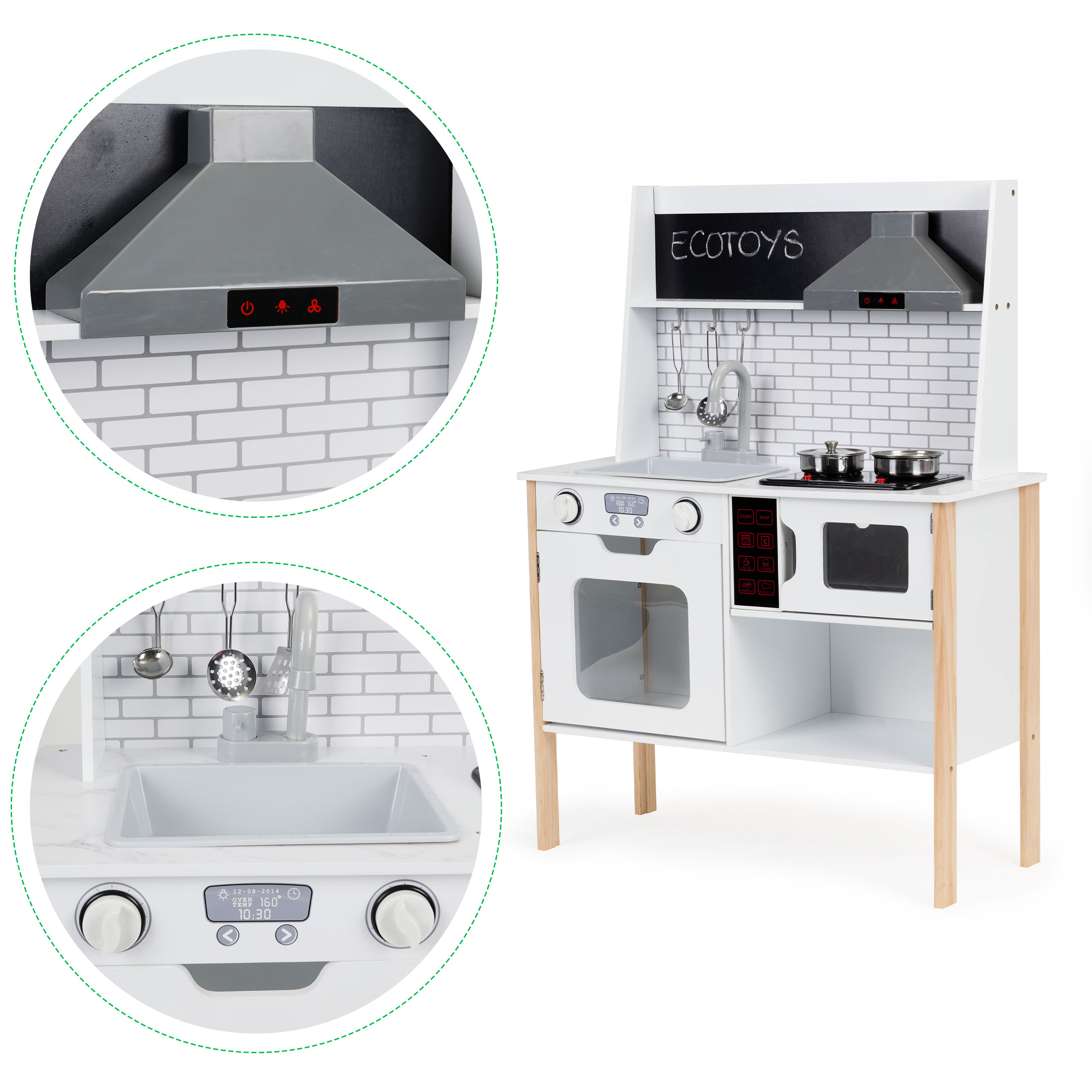 Medinė virtuvėlė su garsais Ecotoys, PLK537
