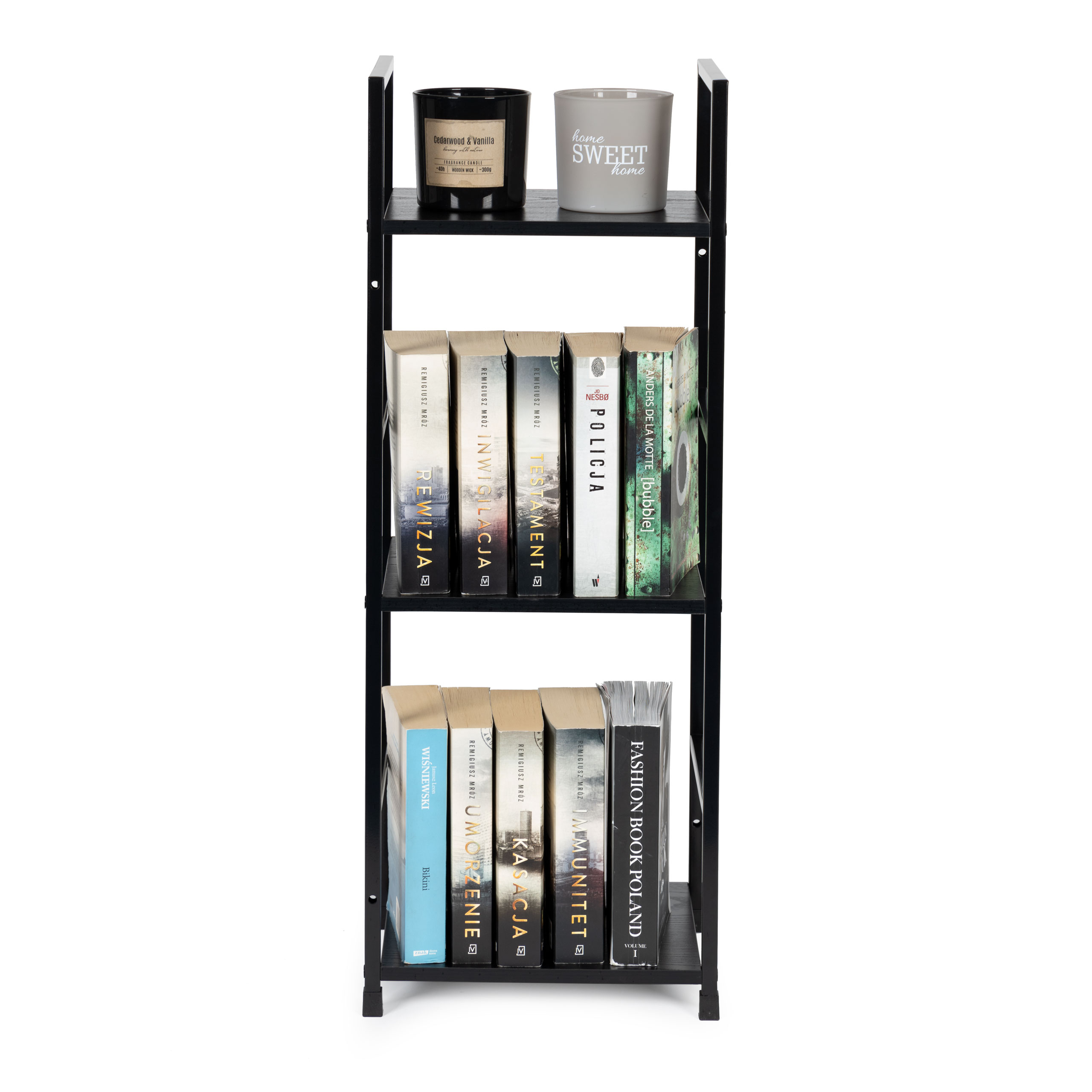 Moderni lentyna, metalinis rėmas, loft, juoda