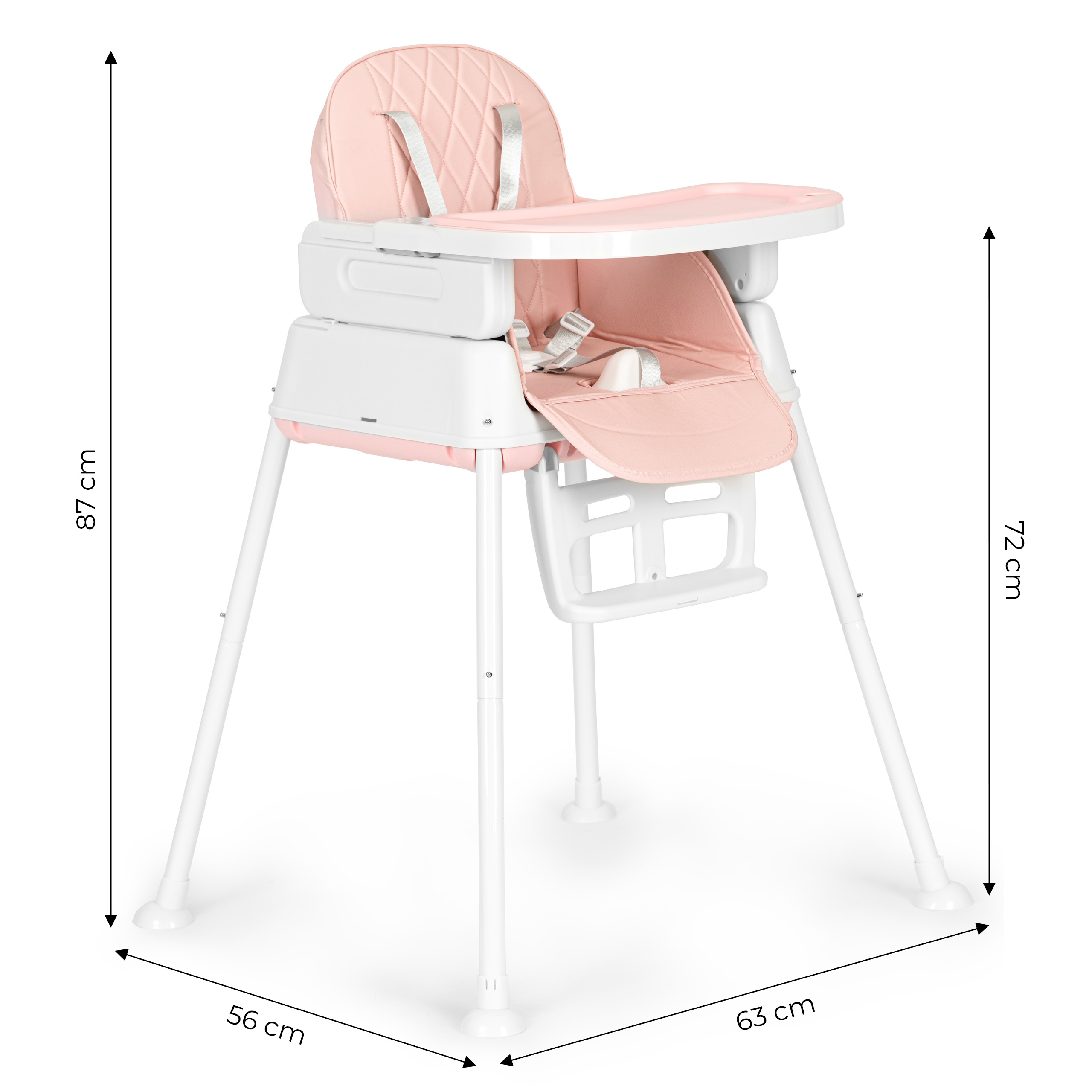 Maitinimo kėdutė eco toys 3in1 ha-009, rožinė