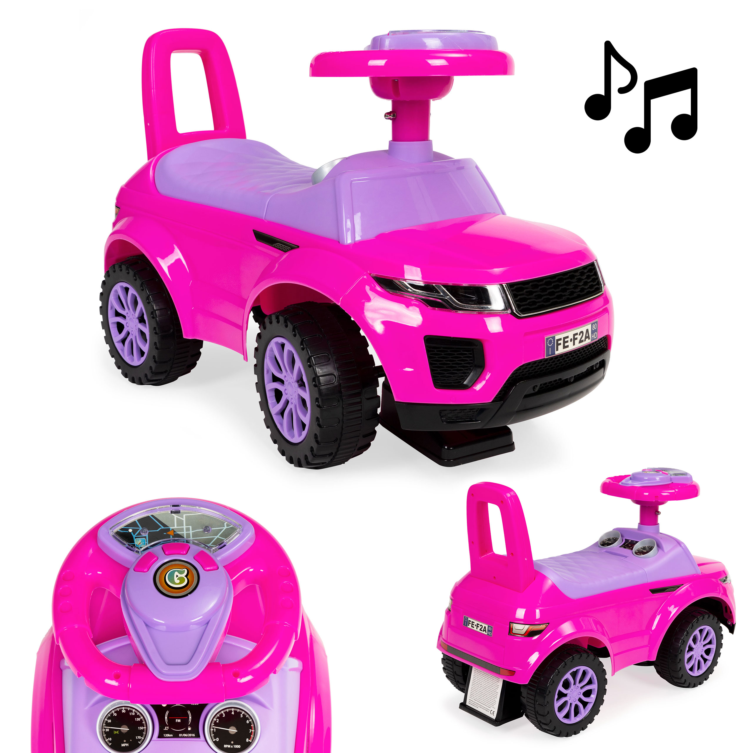 Paspiriama mašinėlė su garsais ecotoys, rožinė