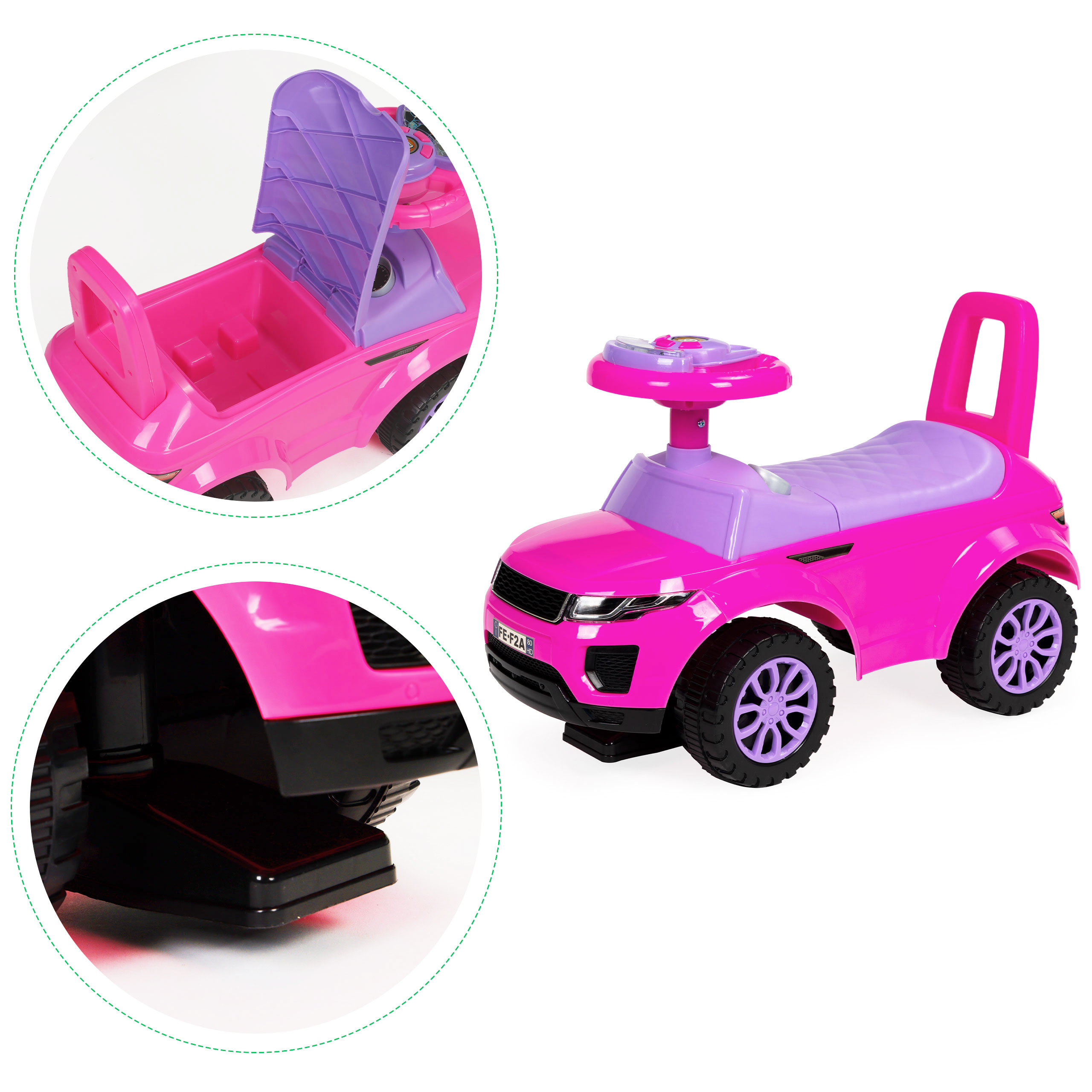Paspiriama mašinėlė su garsais ecotoys, rožinė