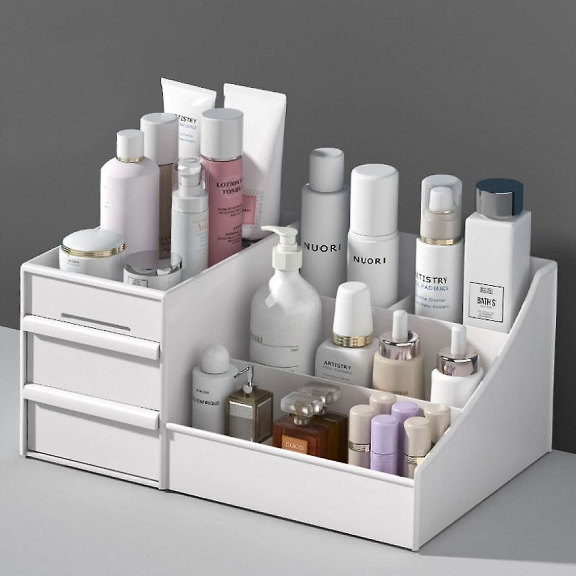 Universalus modernhome plastikinis organizatorius su stalčiais, 26.5x16x11.5 cm