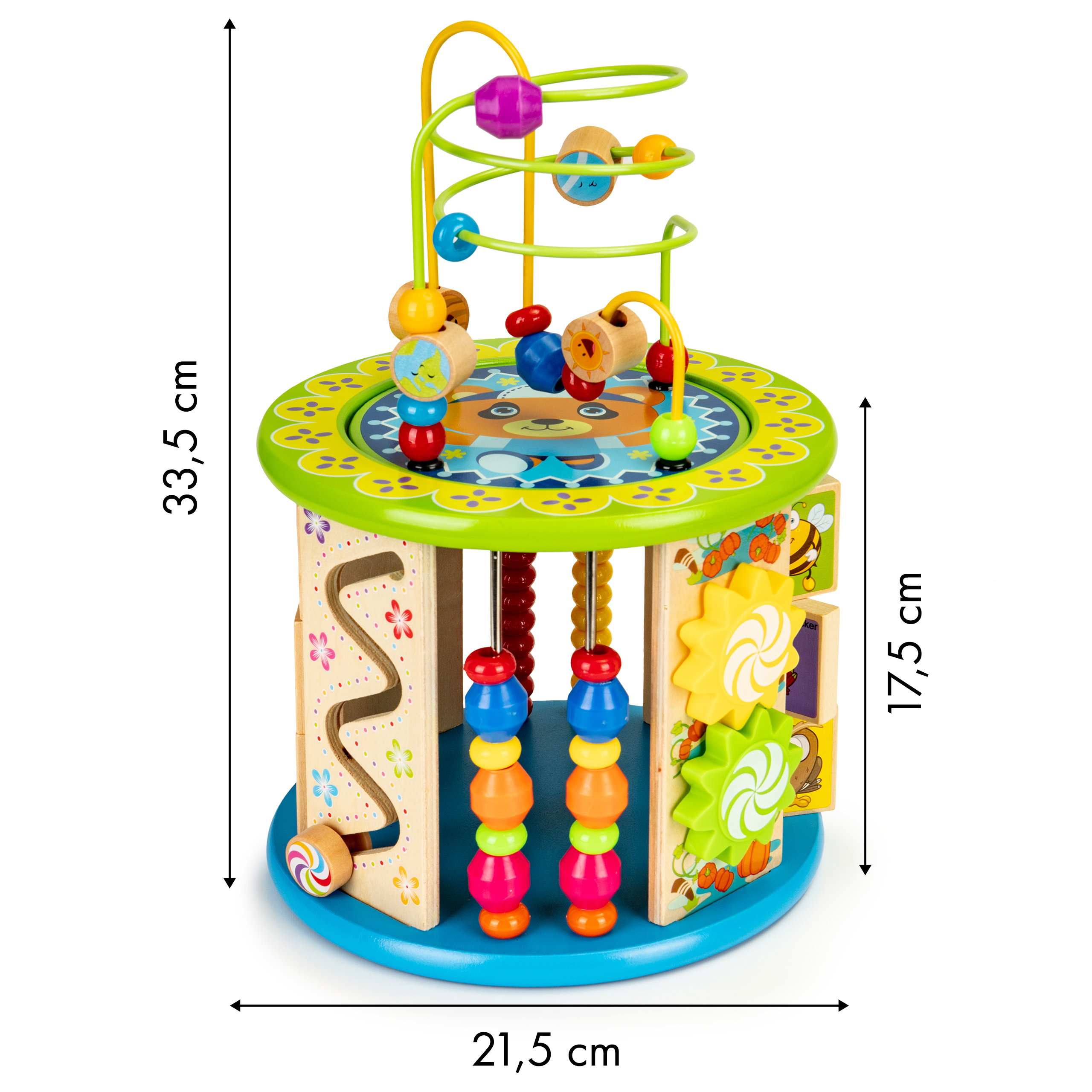 Lavinantis medinis kubas su žaidimais ecotoys