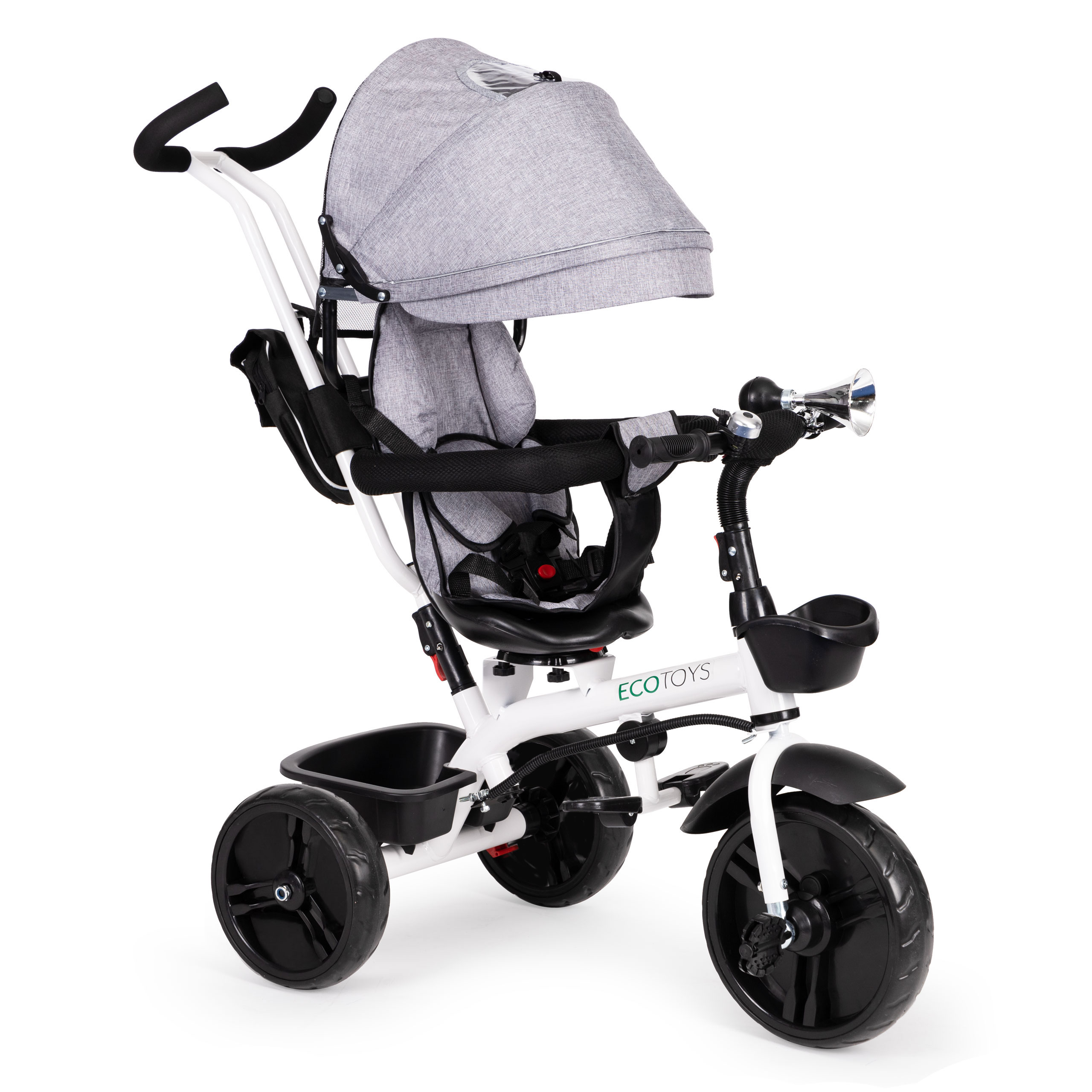 Ecotoys vaikiškas triratis su 360° besisukančia sėdyne
