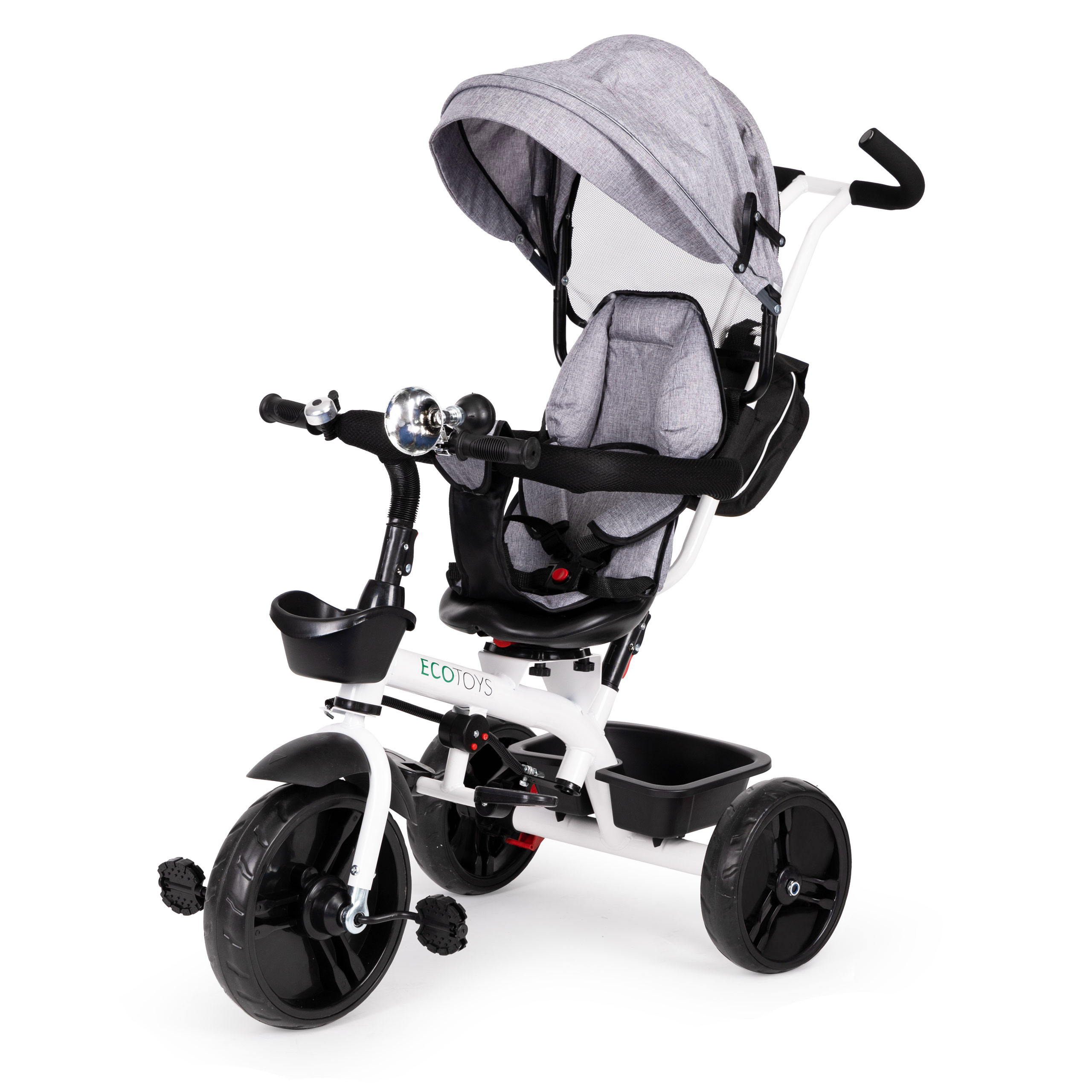 Ecotoys vaikiškas triratis su 360° besisukančia sėdyne