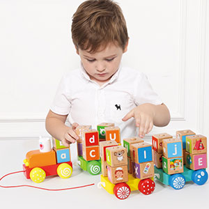 Edukacinis medinis traukinukas ecotoys