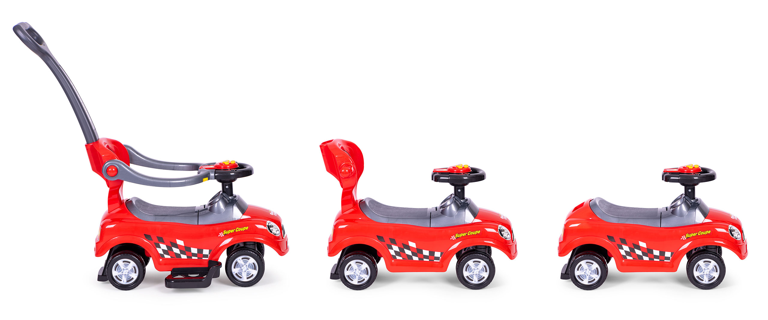 Paspiriama mašinėlė EcoToys 3in1, raudona