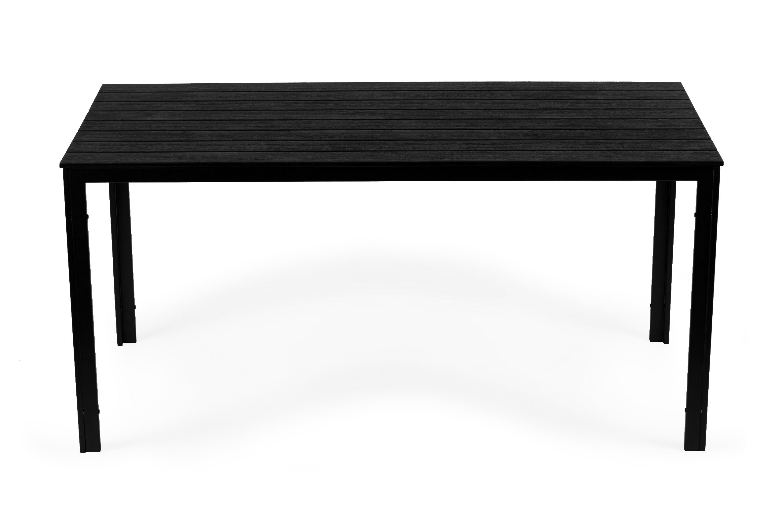 6 vietų sodo stalas 156x78 cm polywood juodas