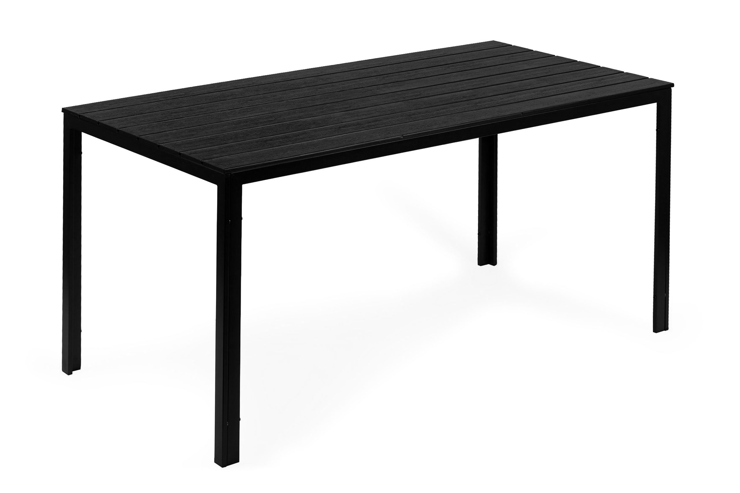 6 vietų sodo stalas 156x78 cm polywood juodas