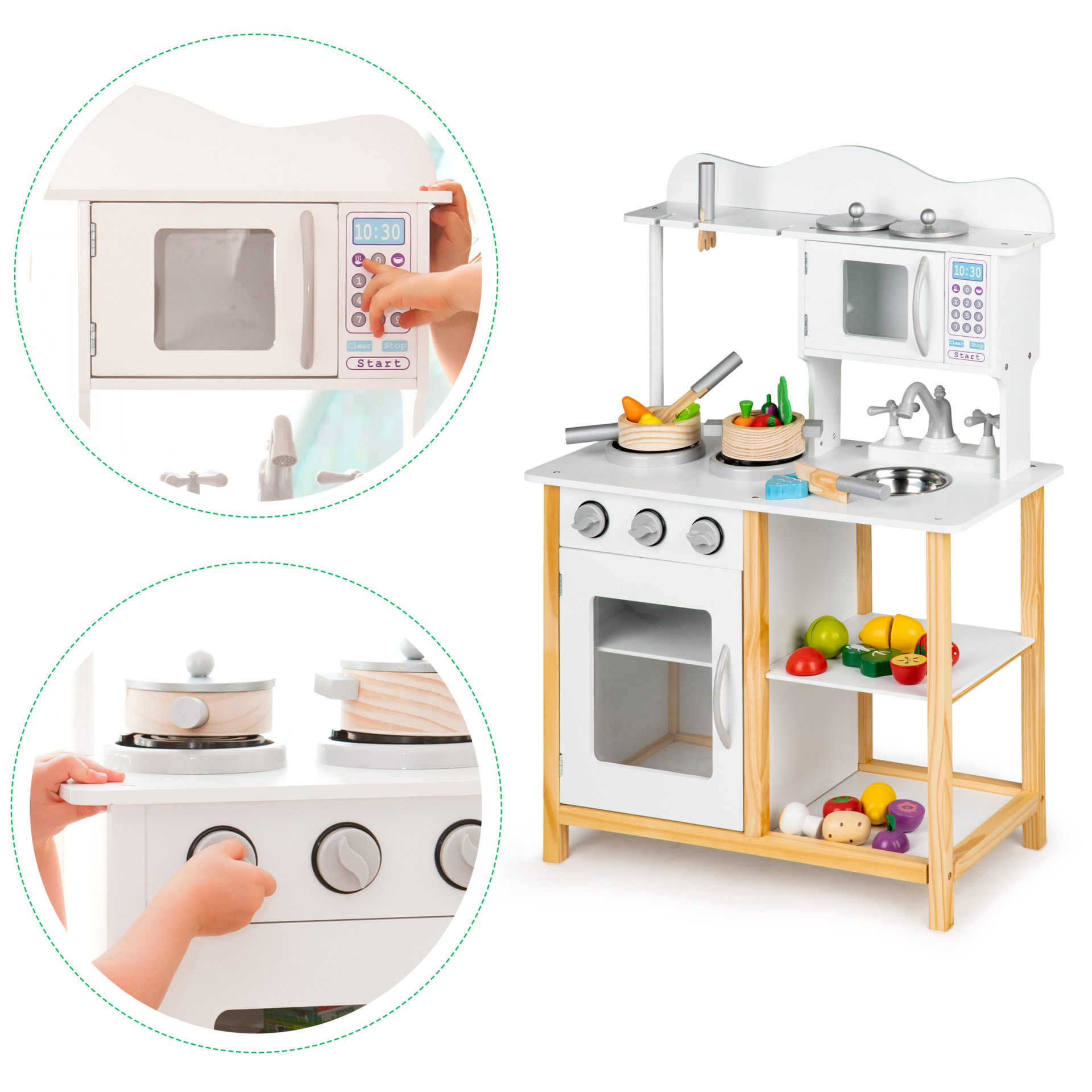 Vaikiška medinė virtuvėlė + aksesuarai Ecotoys