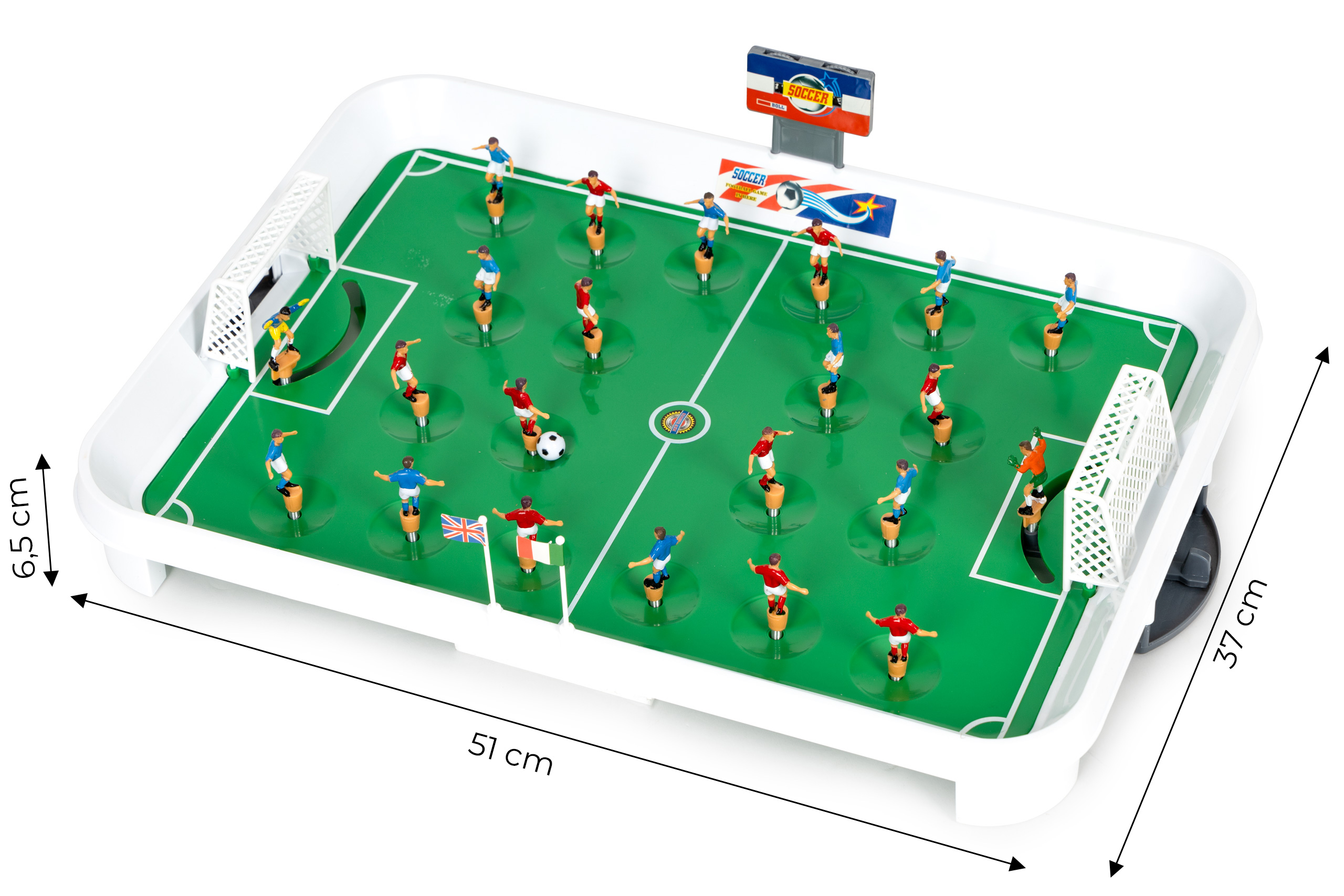 Stalo futbolas vaikams su rezultatų lentele ir lipdukais 51x37 cm