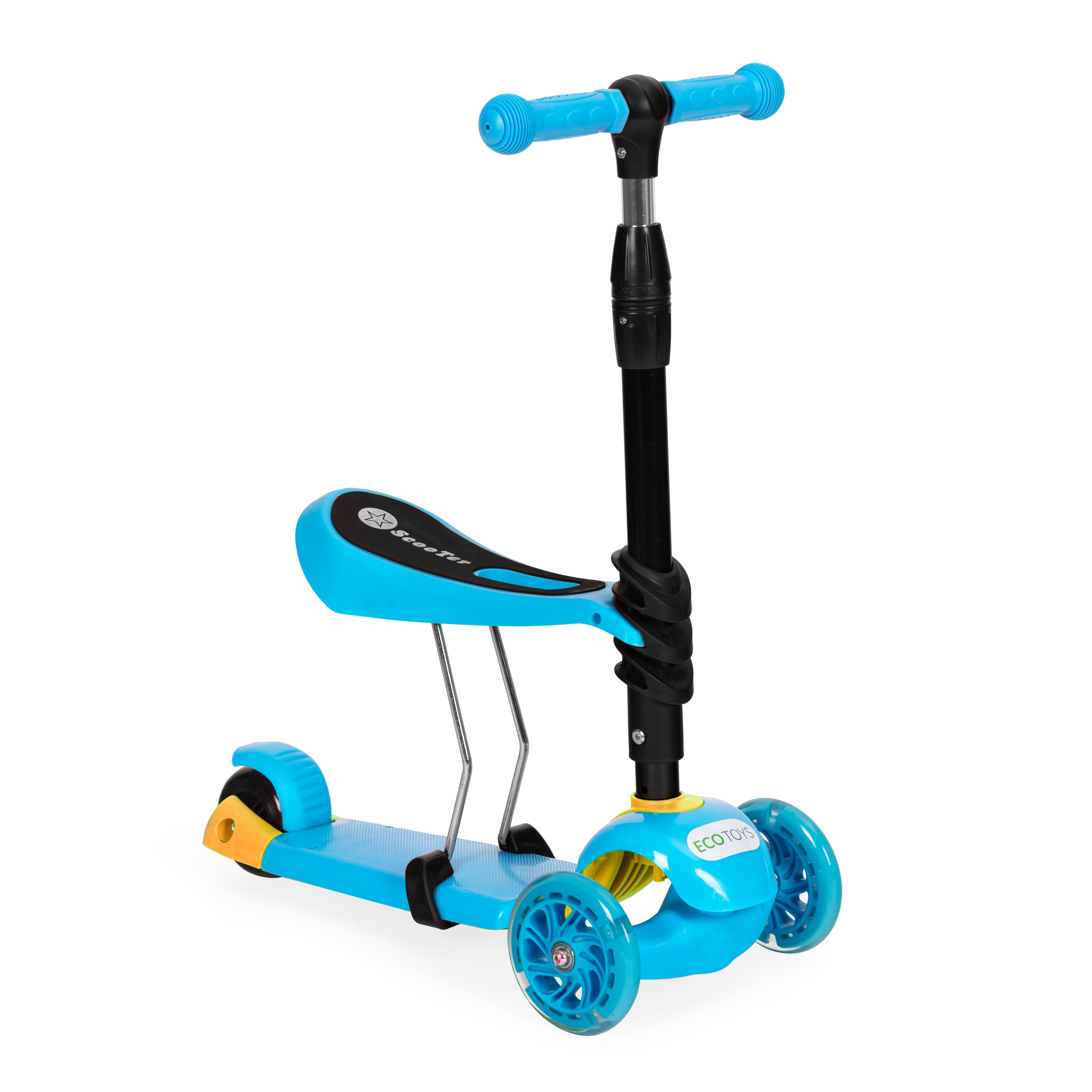 Triratis paspirtukas ecotoys 5in1, mėlynas