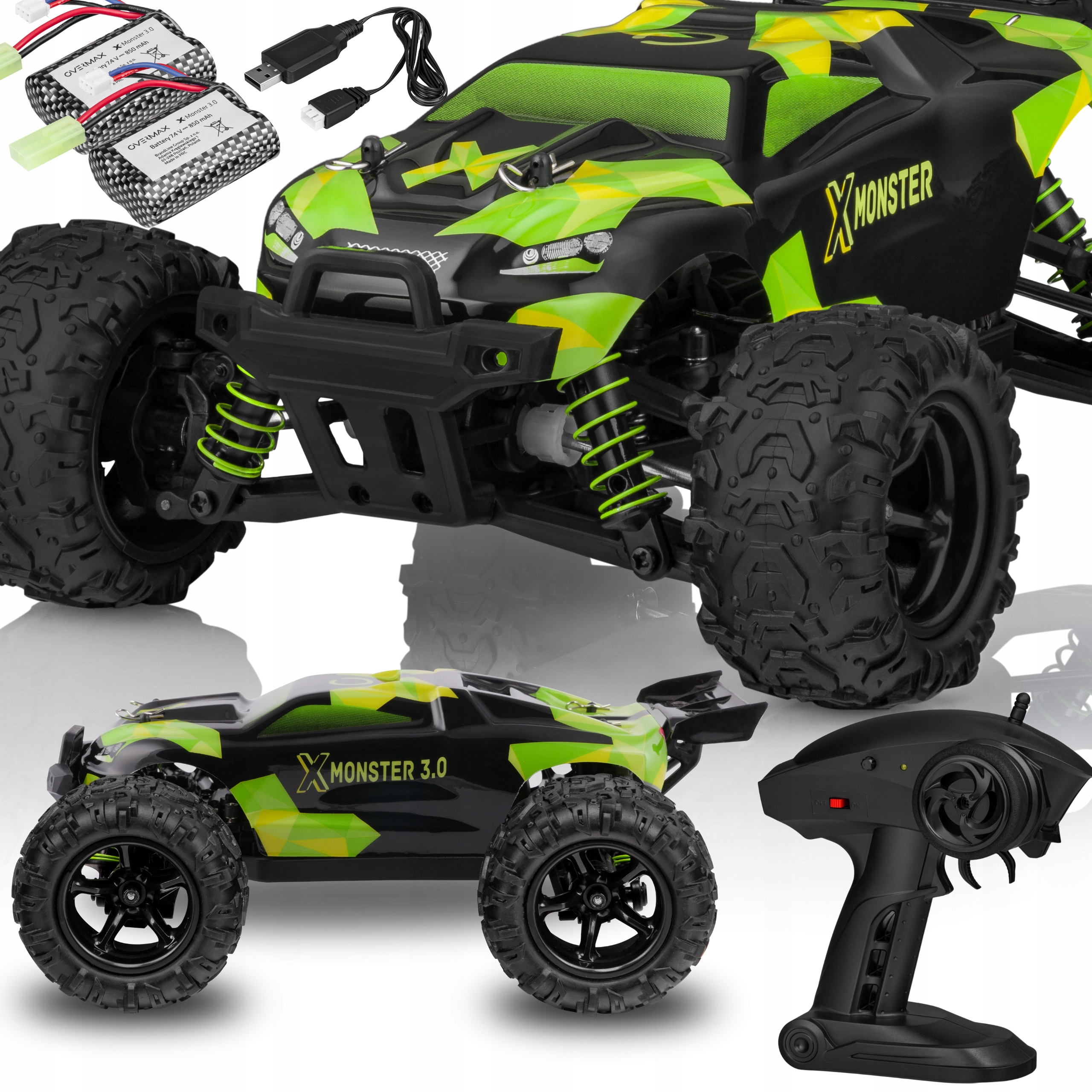 Automobilis su nuotolinio  valdymo pultu,  4x4 didelis akumuliatorius x 2 vnt mastas 1:18