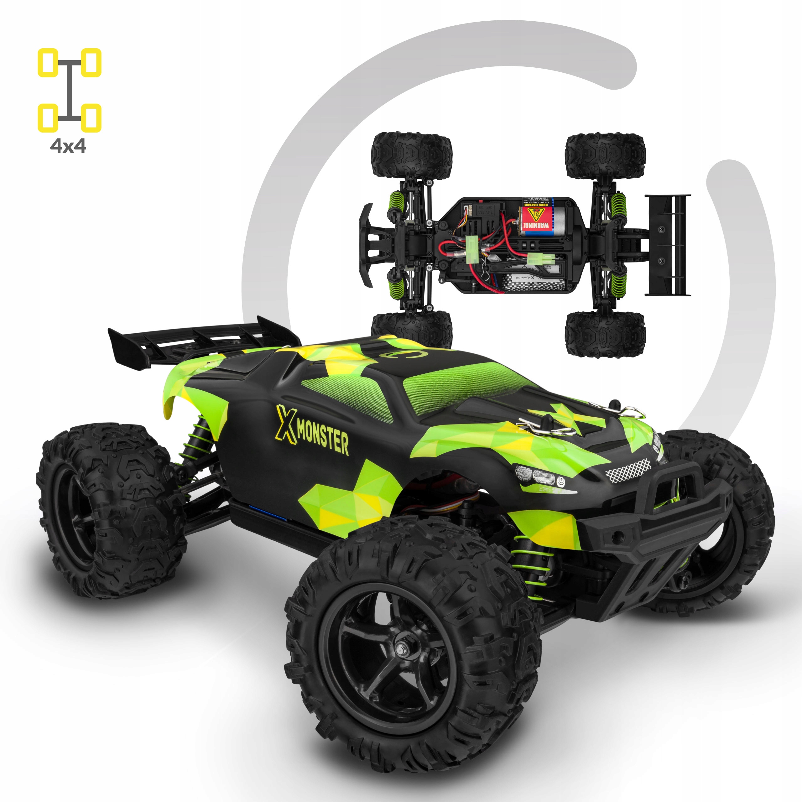 Automobilis su nuotolinio  valdymo pultu,  4x4 didelis akumuliatorius x 2 vnt mastas 1:18