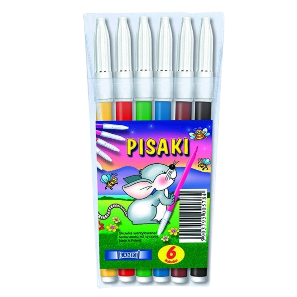 Flomasterių rinkinys, 6 spalvų