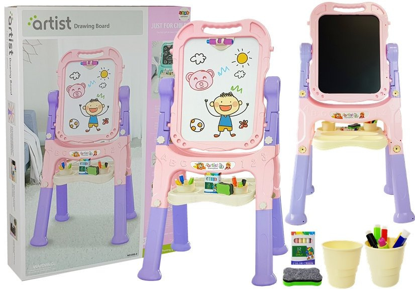 Dvipusė lenta su priedais 2in1, rožinė-violetinė