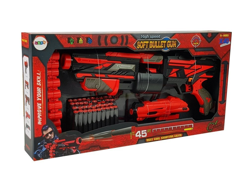 Pistoletas lean toys soft bullet gun 40 putplasčio šovinių