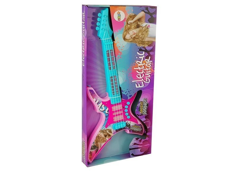 Vaikiška rožinė elektrinė gitara su švieselėmis